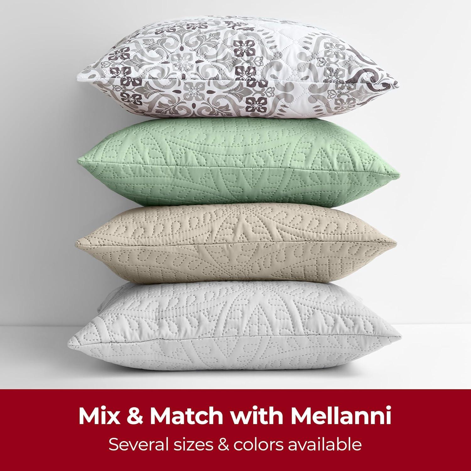 Mellanni Decorative Throw Pillow Covers with Pinsonic Quilt Stitching, 12x20, Burnt Sand, 2 Count