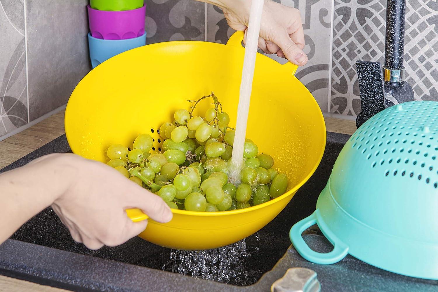 Plastic Strainer Colanders Set (3 Pack) (Red)