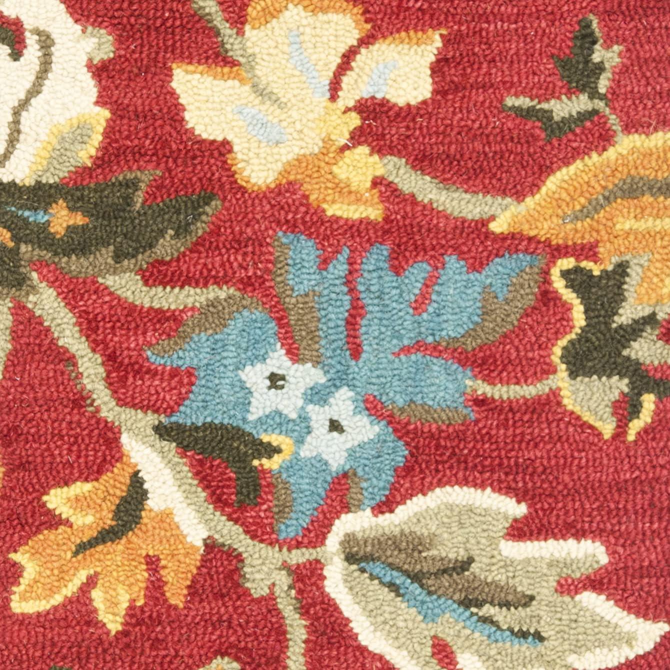 Blossom BLM672 Hand Hooked Area Rug - Red/Multi - 8'x10' - Safavieh.
