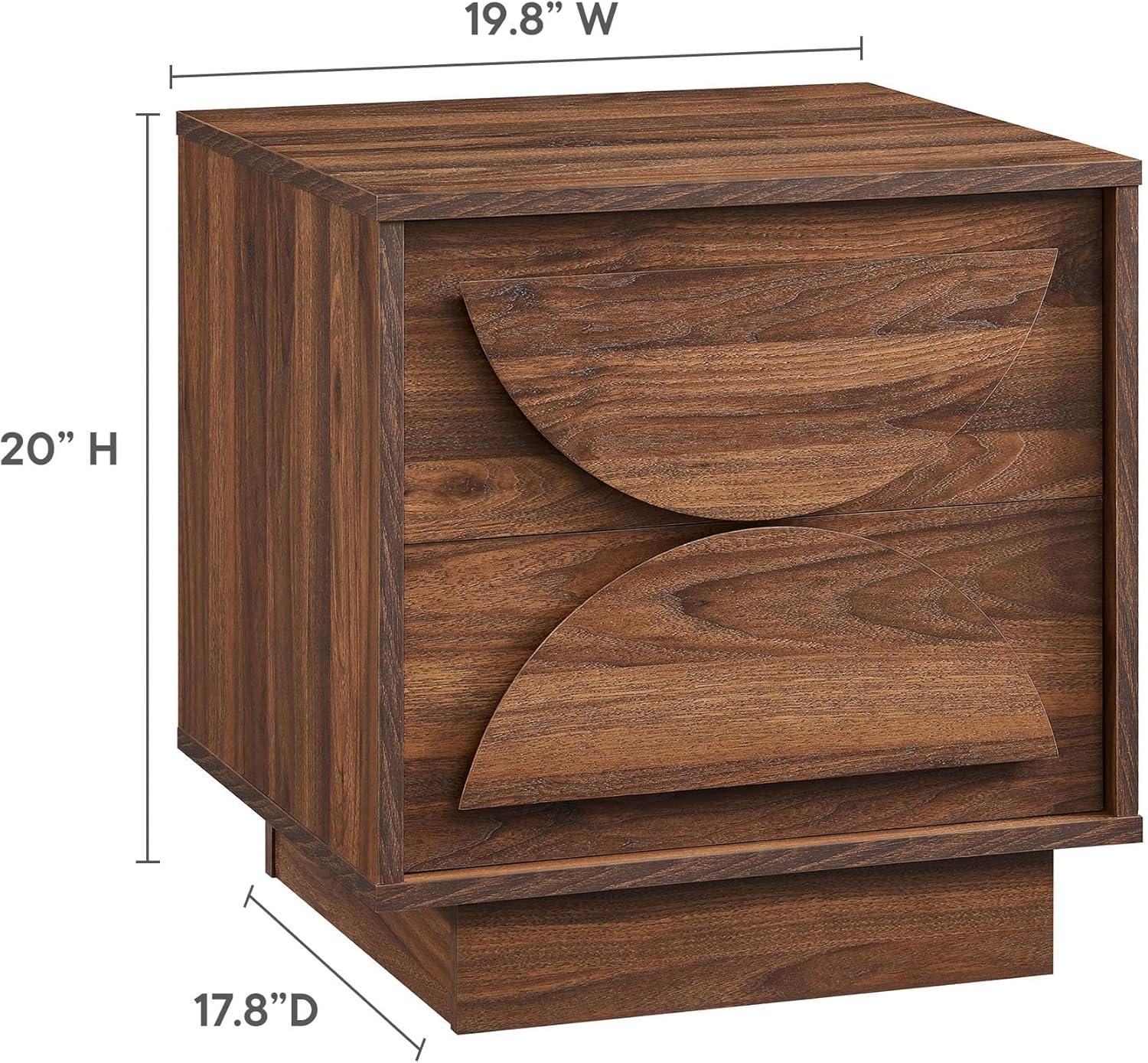 Modway Bulwark 2-Drawer Nightstand In Walnut