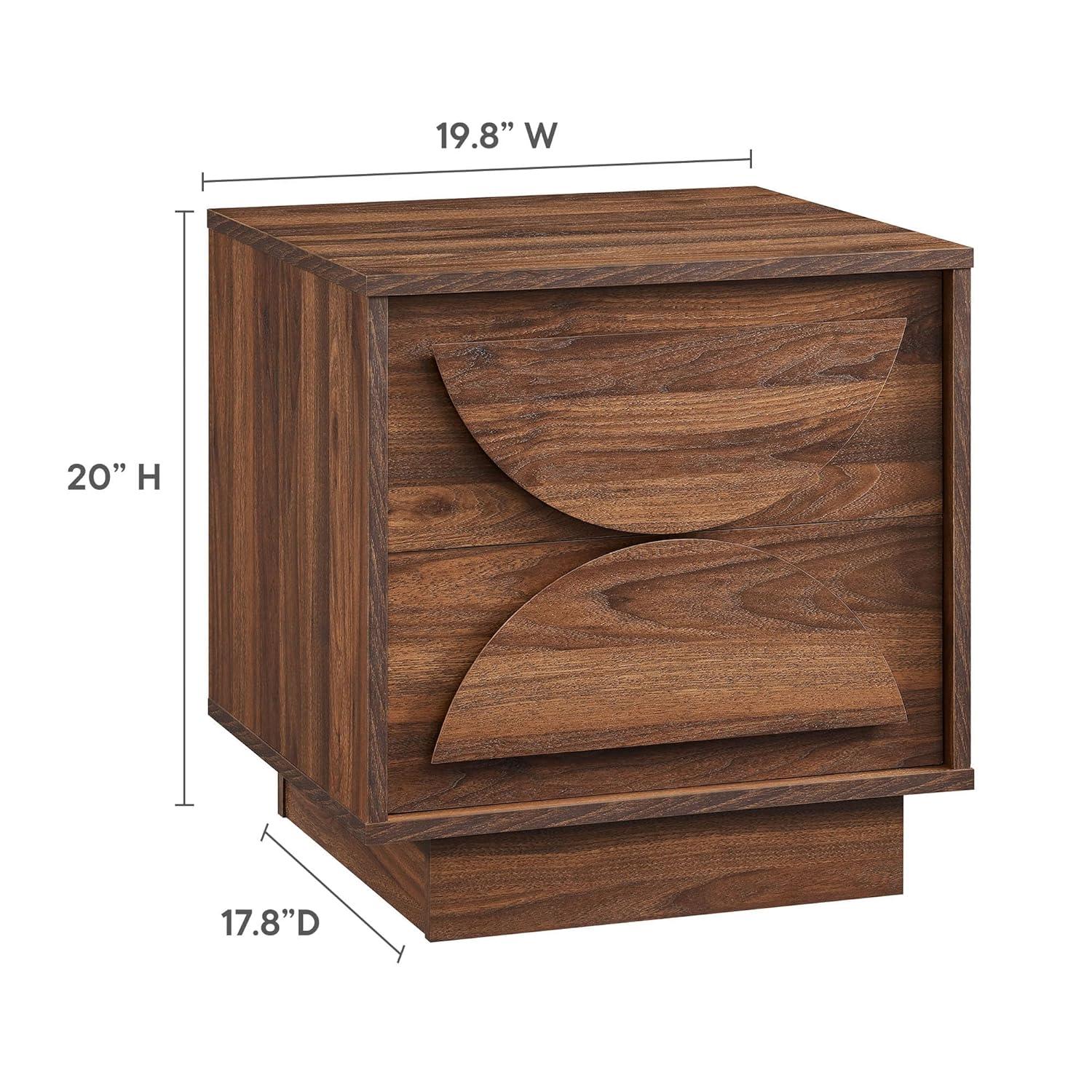 Modway Bulwark 2-Drawer Nightstand In Walnut