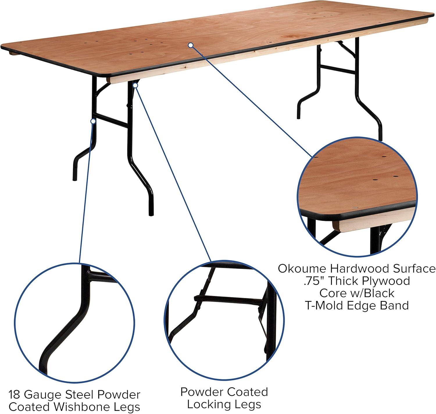 Flash Furniture Marcott Rectangular Wood Folding Event Table by Flash Furniture