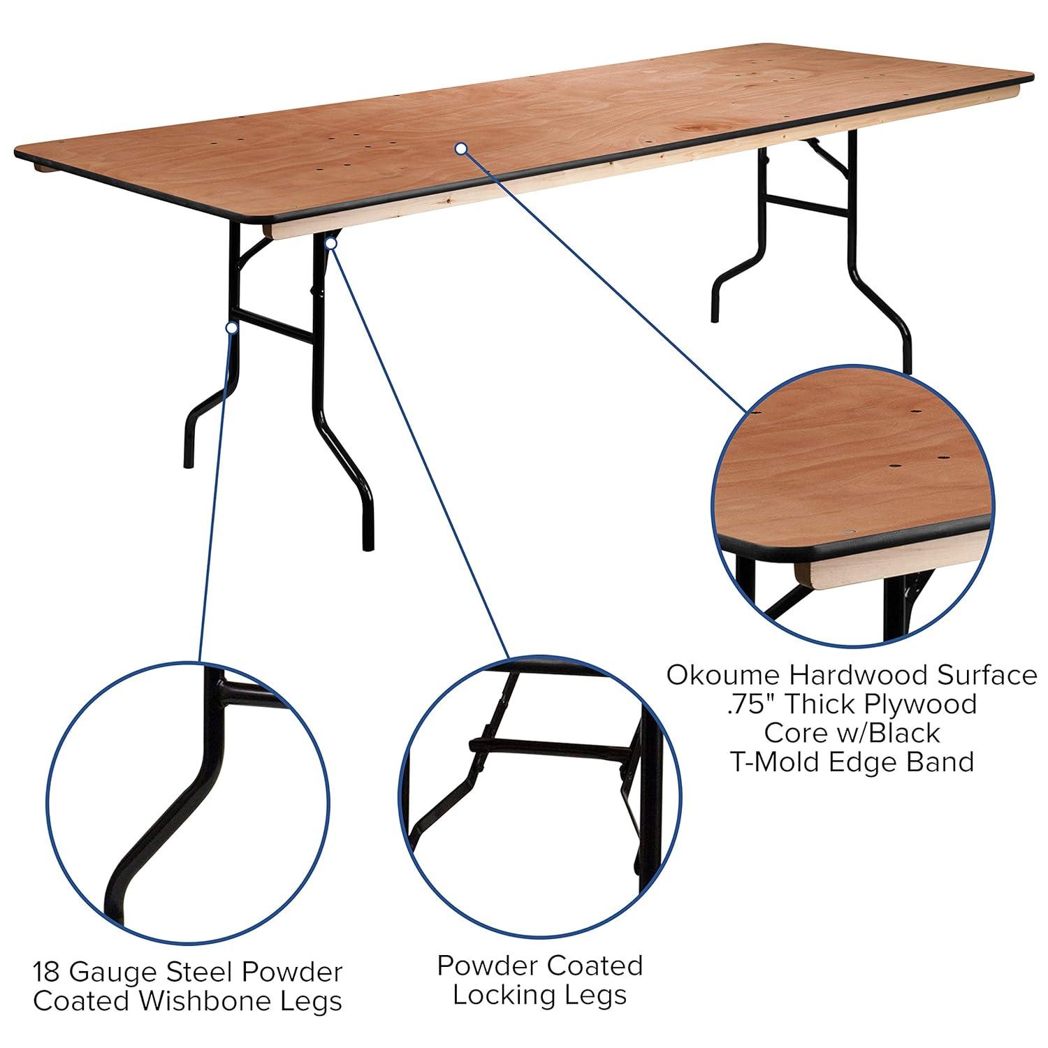 Flash Furniture Marcott Rectangular Wood Folding Event Table by Flash Furniture