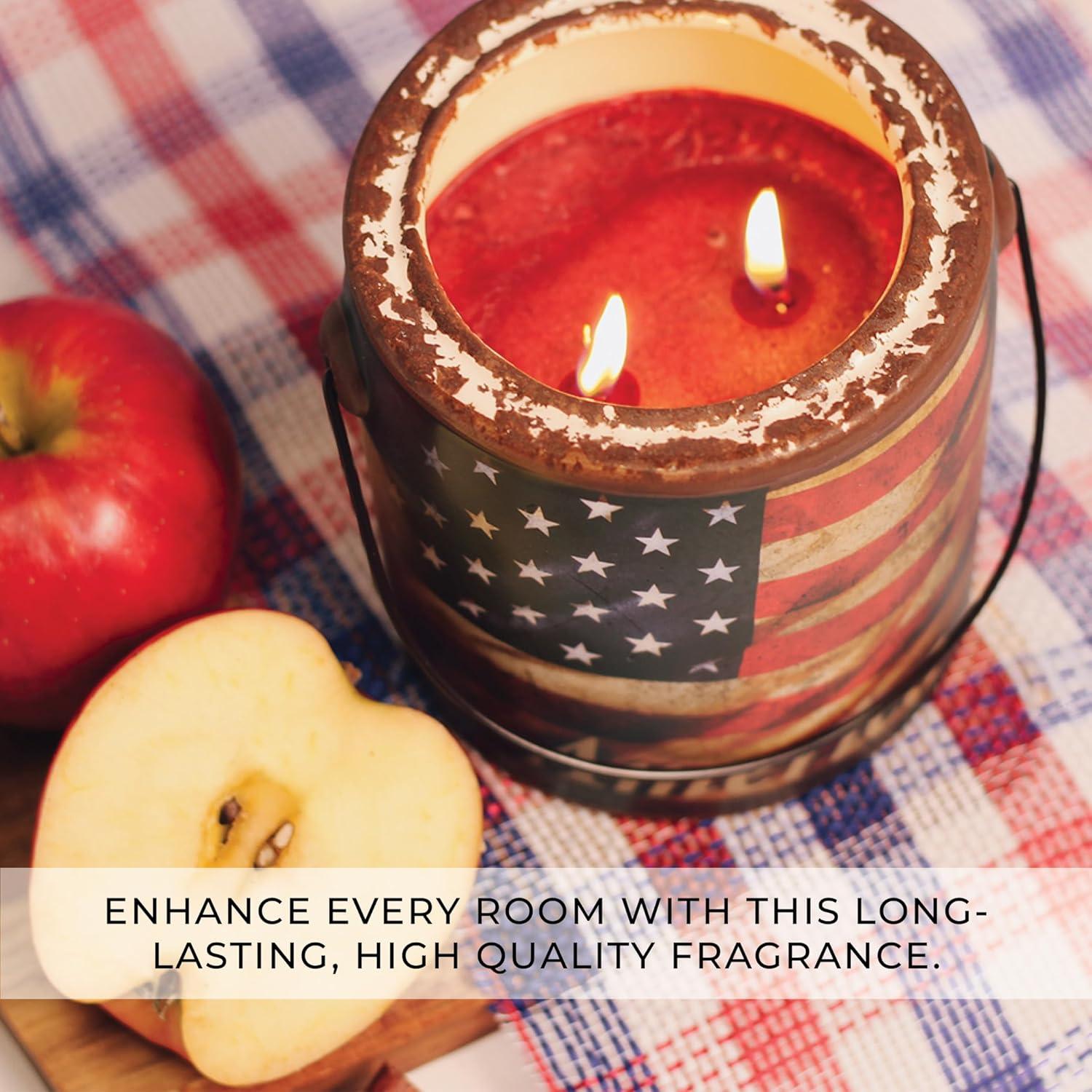 Patriotic Juicy Apple Scented Multi-Wick Glass Candle