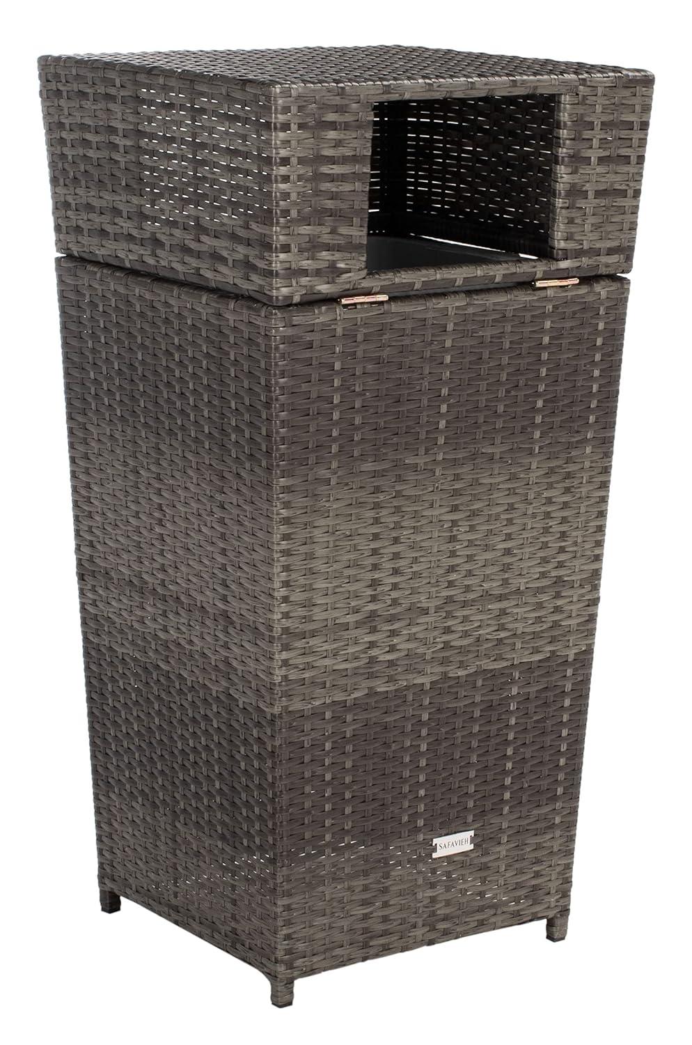 Mazeli Outdoor Trash Can - Grey Brown - Safavieh