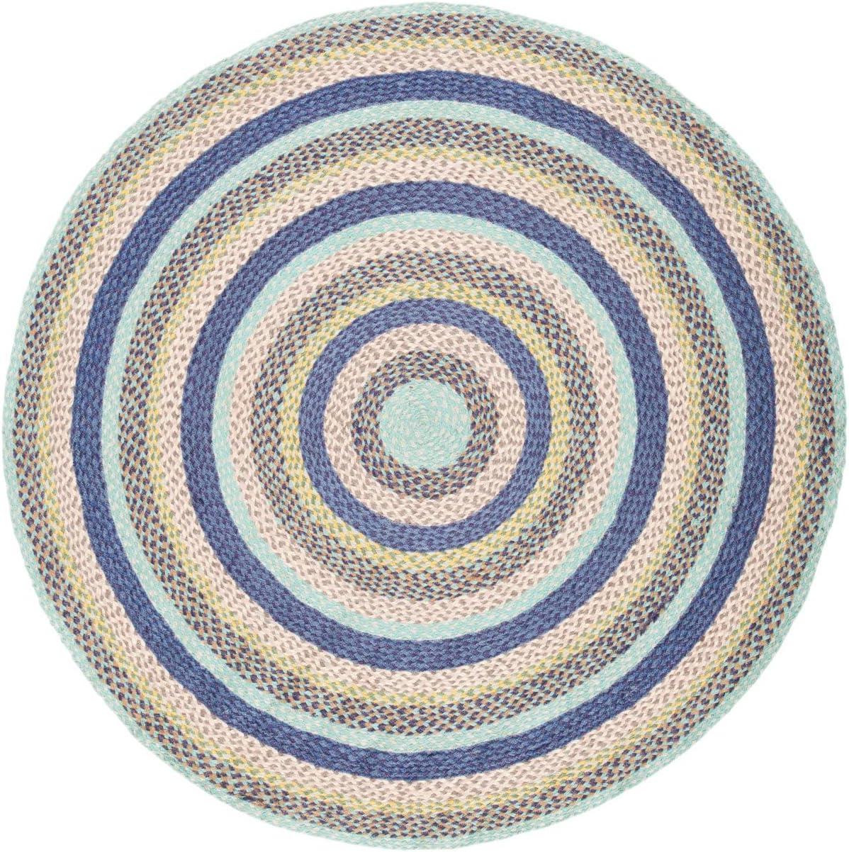 Cape Cod CAP241 Hand Woven Area Rug - Blue/Green - 4' round - Safavieh.