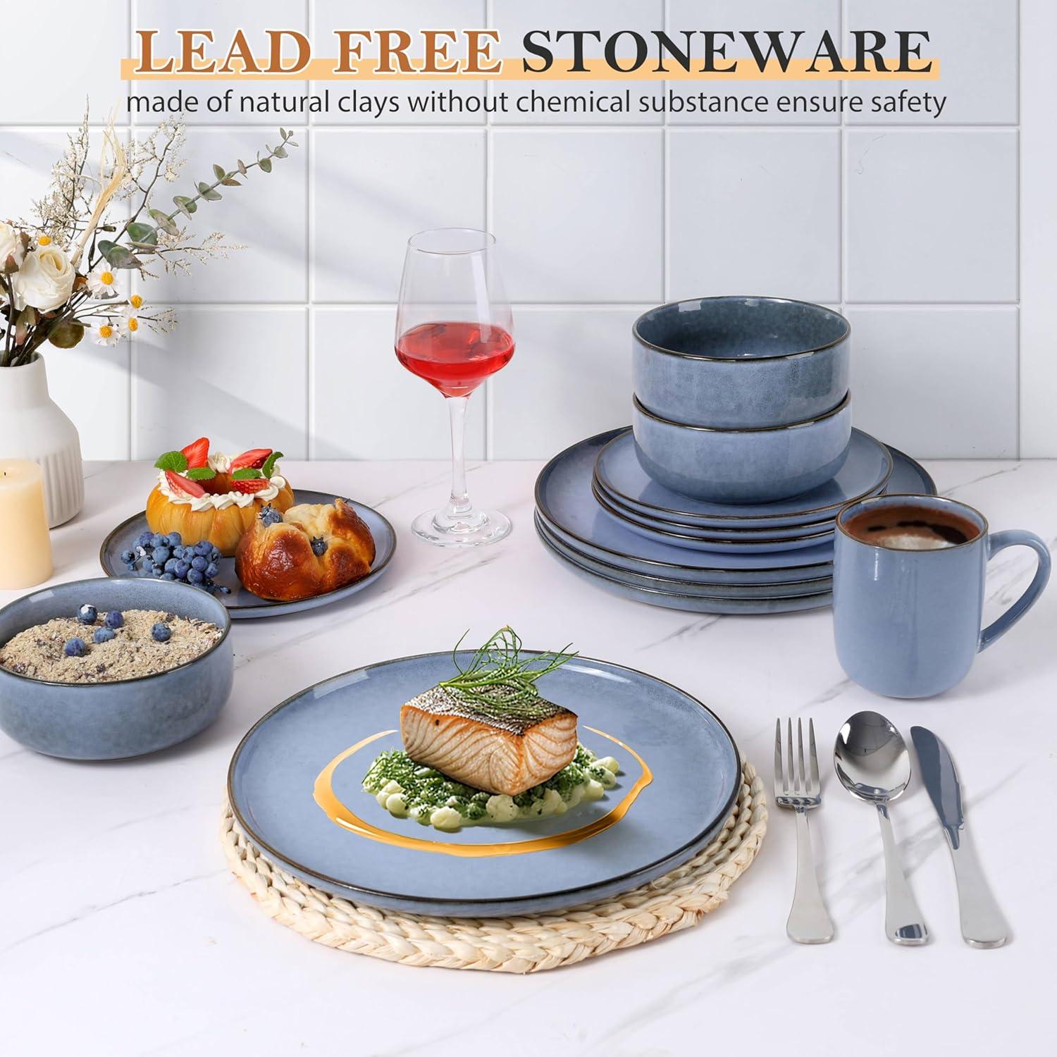 Tristyn 16 Piece Stoneware Dinnerware Set - Service for 4