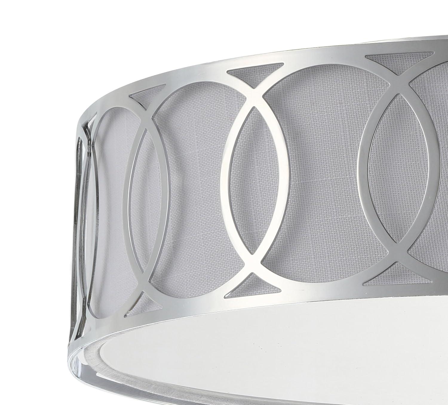 Aubrey 3-Light 15.5" Metal LED Flush Mount, Chrome
