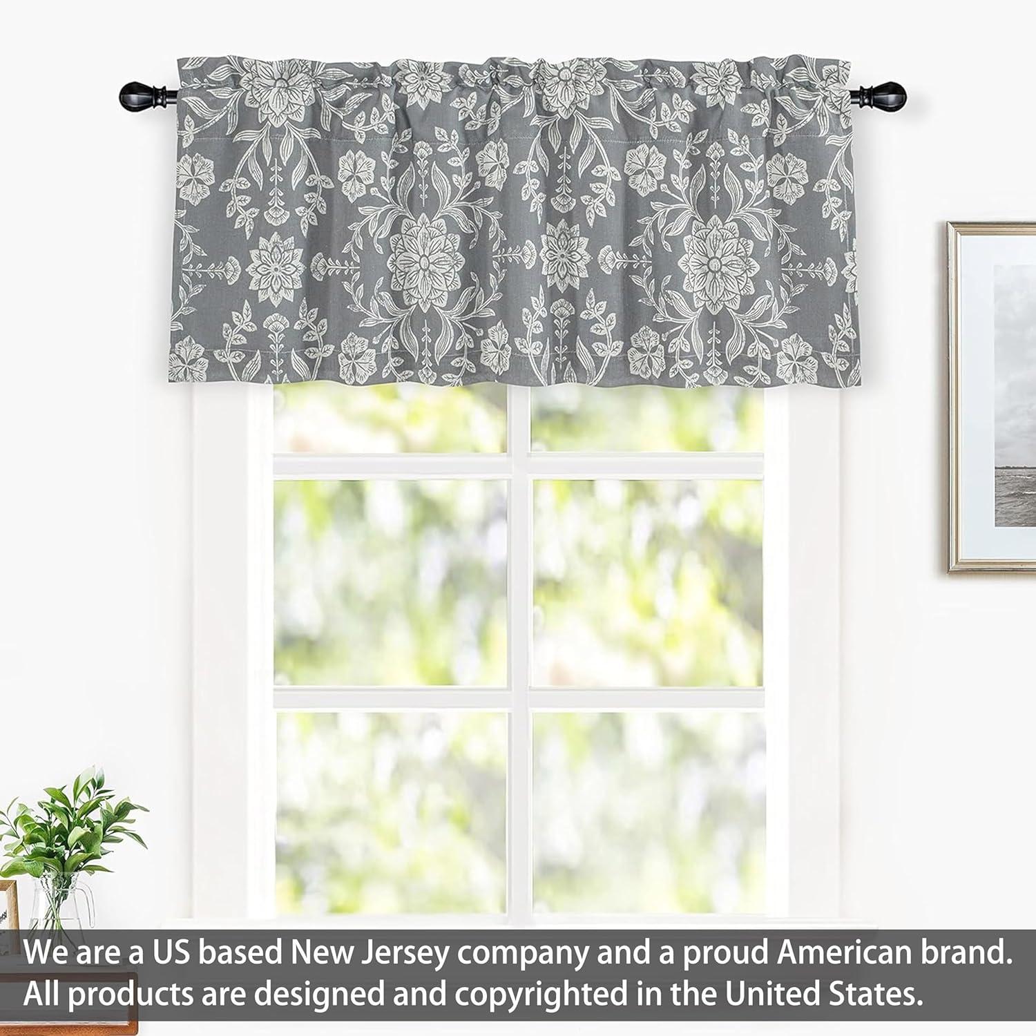 DriftAway Twyla Floral Tailored 52'' W Window Valance