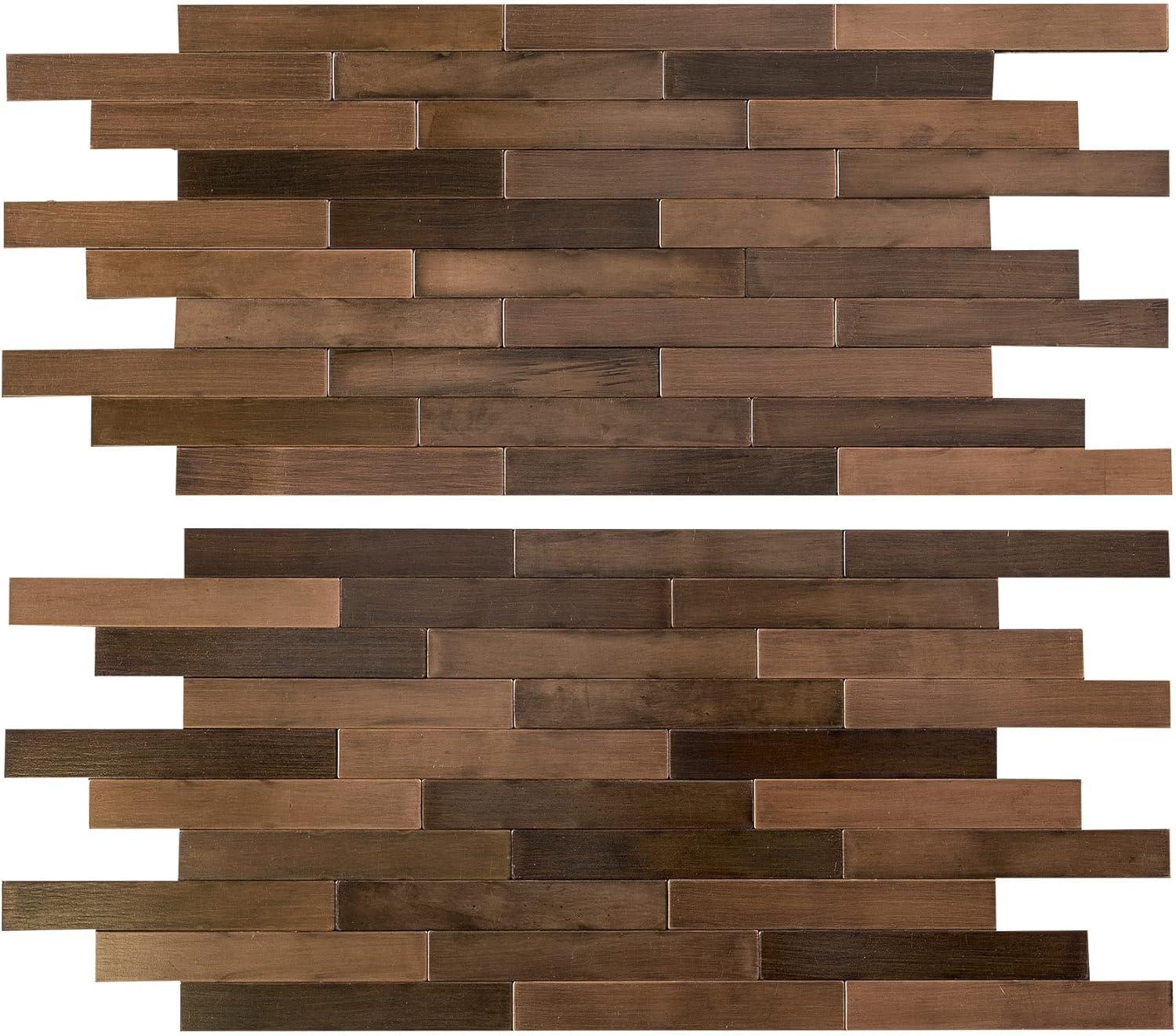 13.5'' W x 5.75'' L Metal Peel and Stick Subway Tile