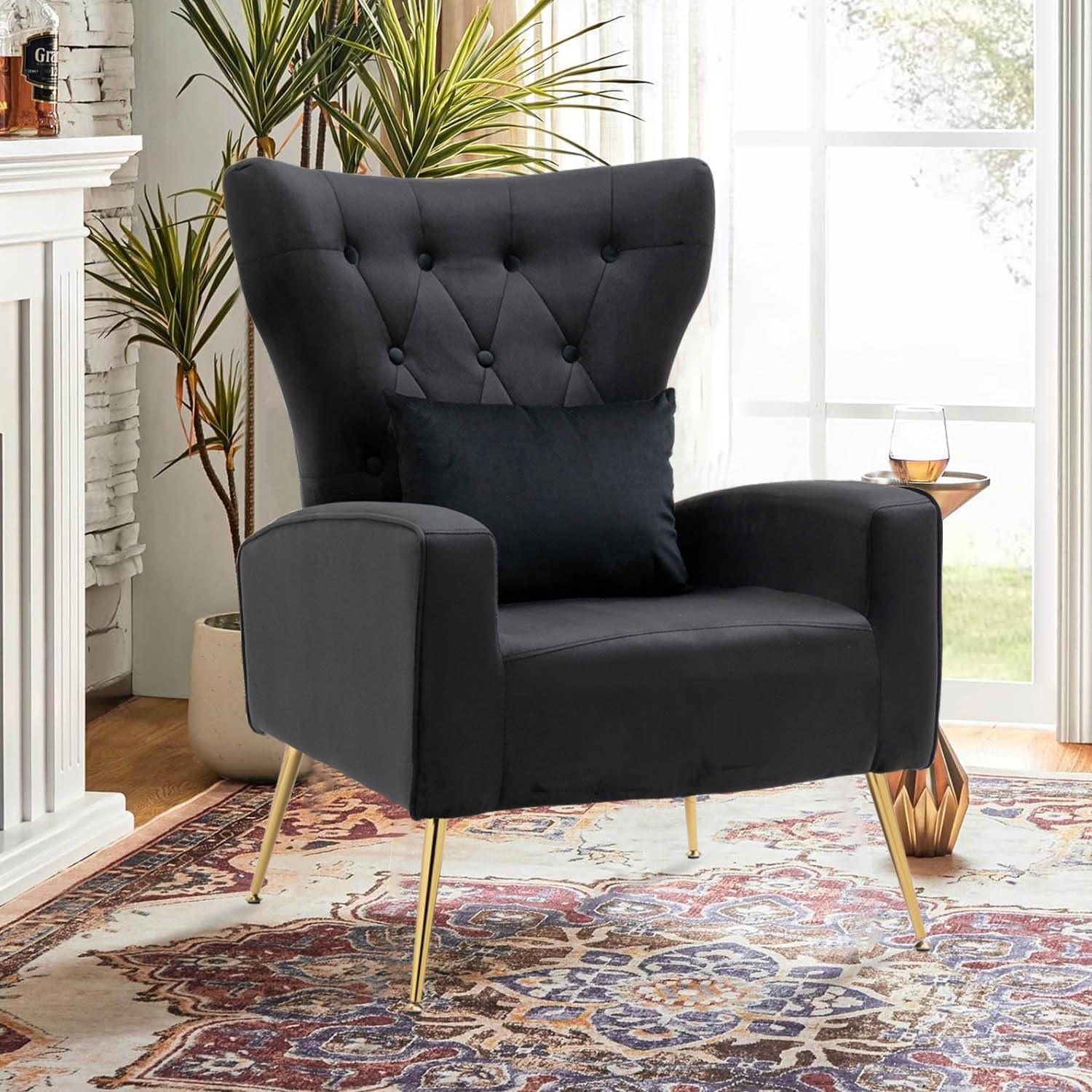 Mercer41 Upholstered Velvet Armchair (Set of 2)