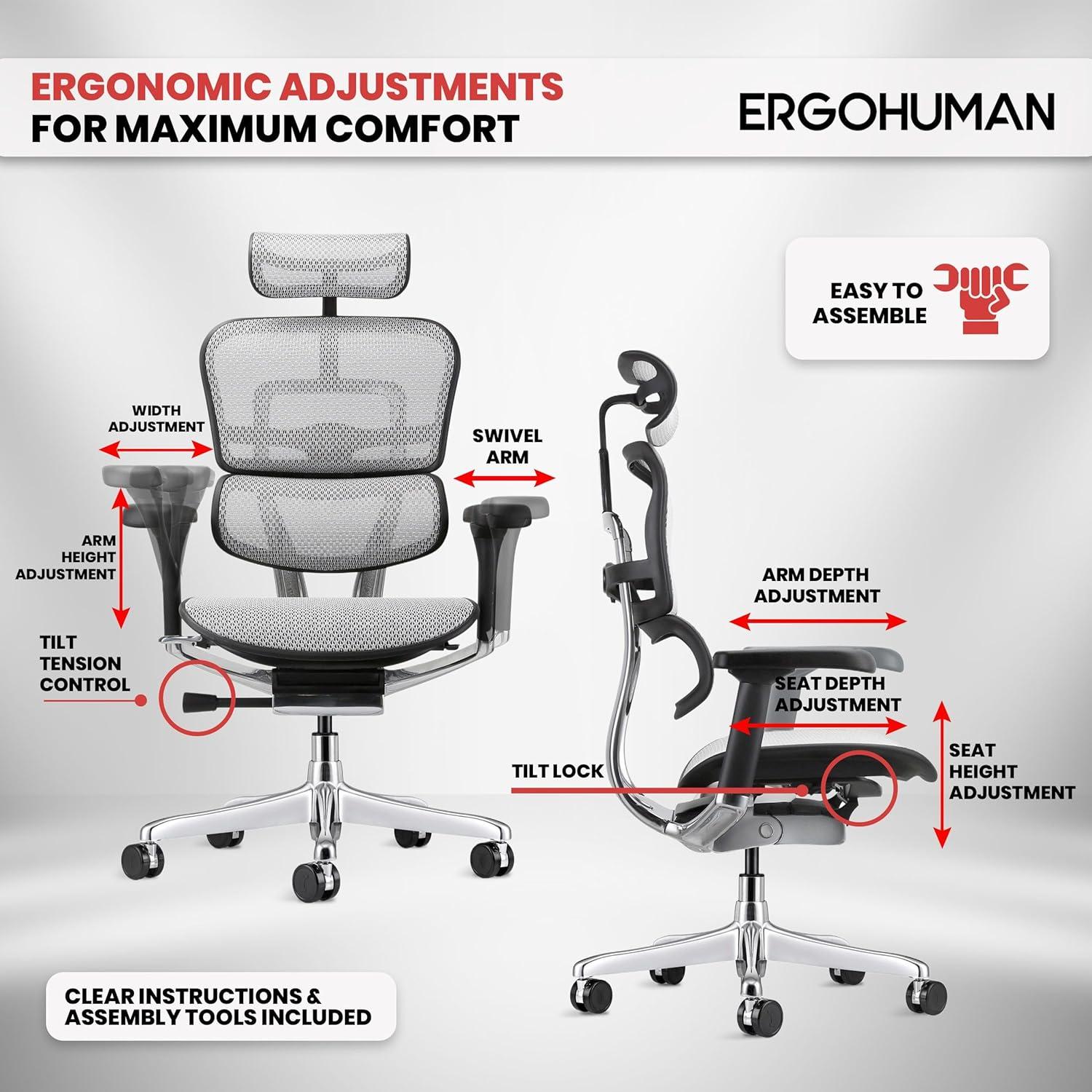 Eurotech Seating Ergohuman Executive Chair with Headrest