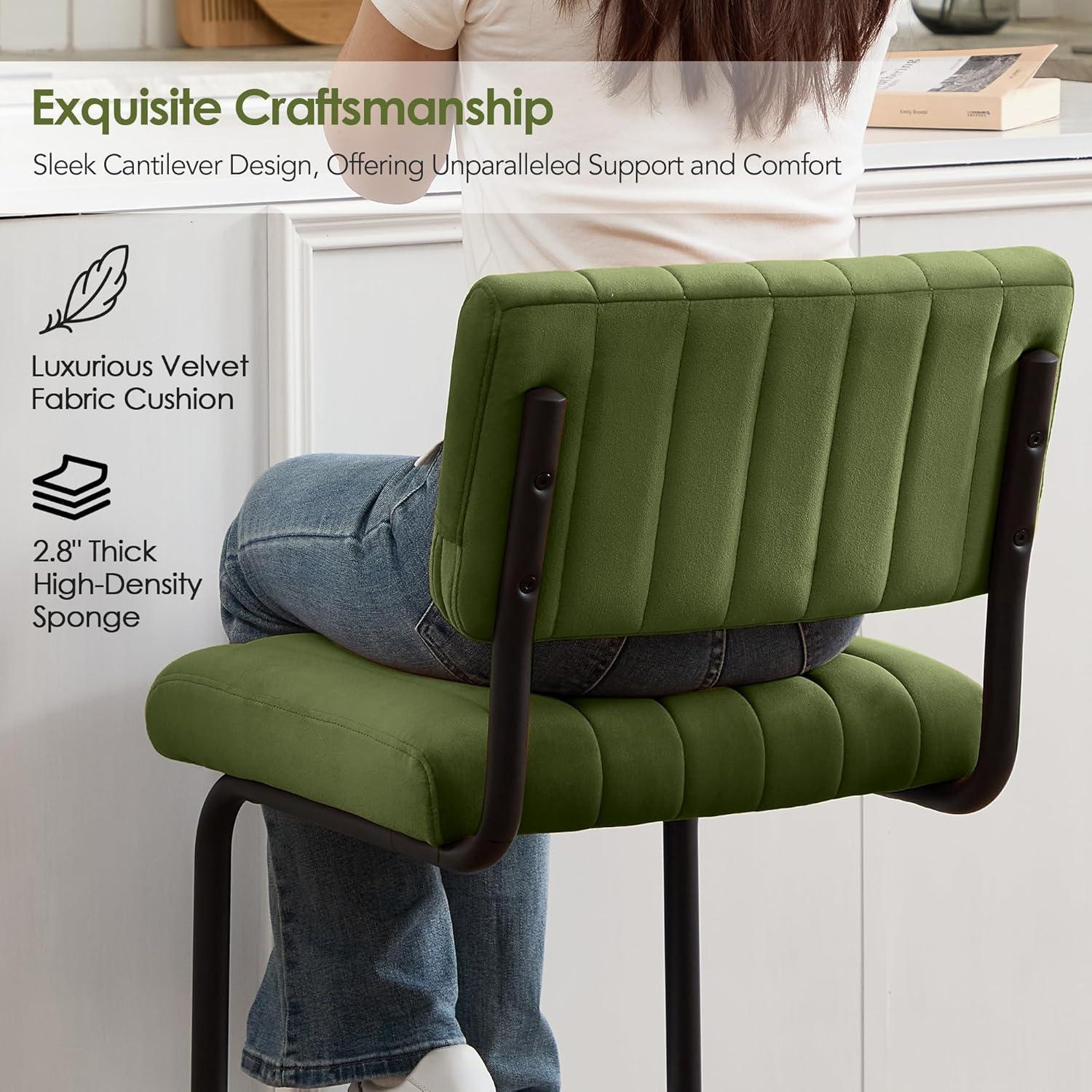 Estes Upholstered Stool with Metal Frame (Set of 2)