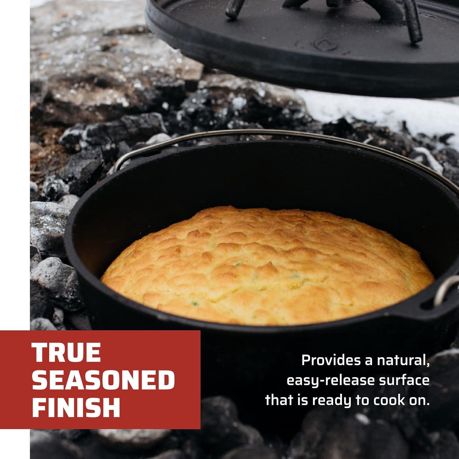Camp Chef Classic 10" Seasoned Cast Iron Dutch Oven, SDO10, 4 quart