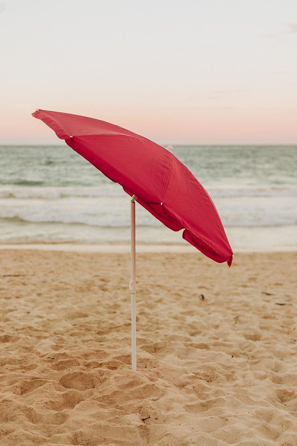 PICNIC TIME Outdoor Canopy Sunshade Beach Umbrella 5.5', Small Patio Umbrella, Beach Chair Umbrella