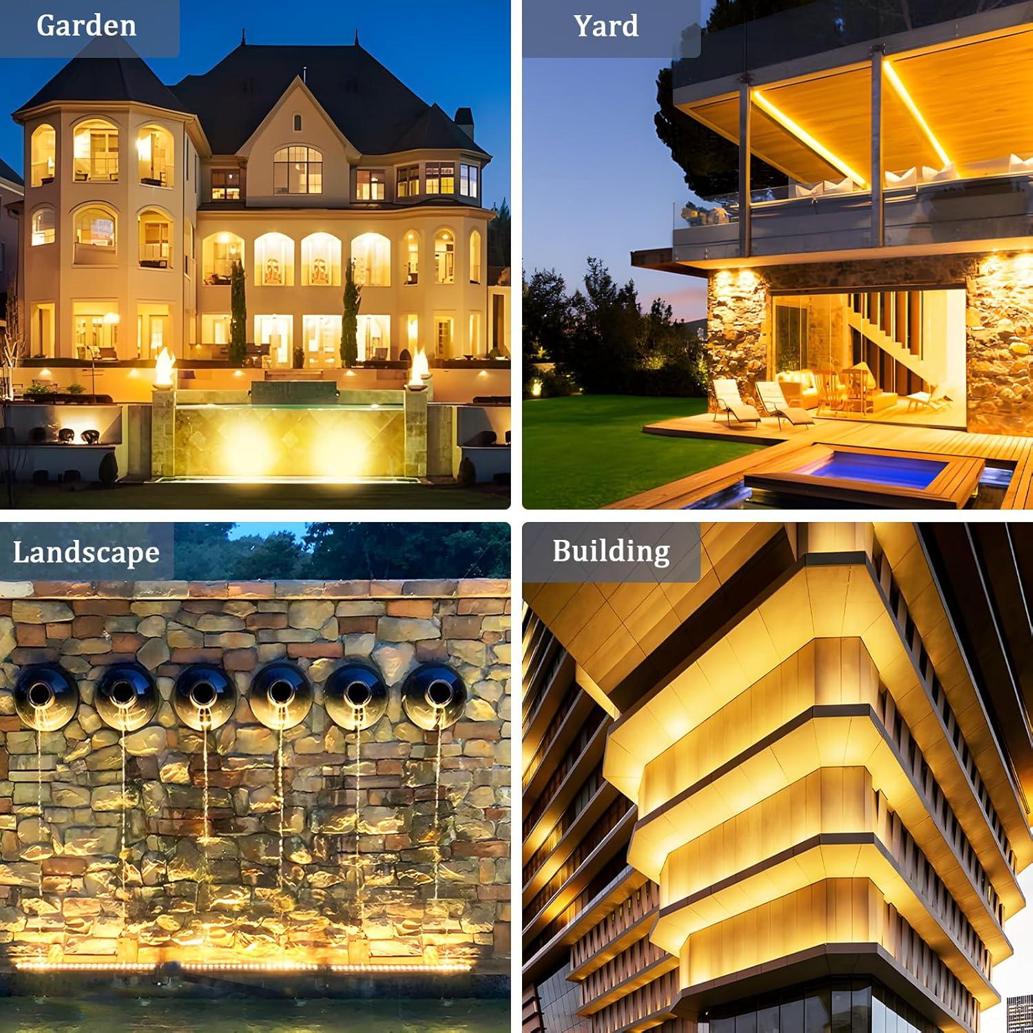 36W LED Wall Washer Light, 2FT 2700K Warm White Outdoor Wall Washer Lights, 120V Waterproof IP67 LED Light Bar for Outdoor, Plug-in (2 Pack)