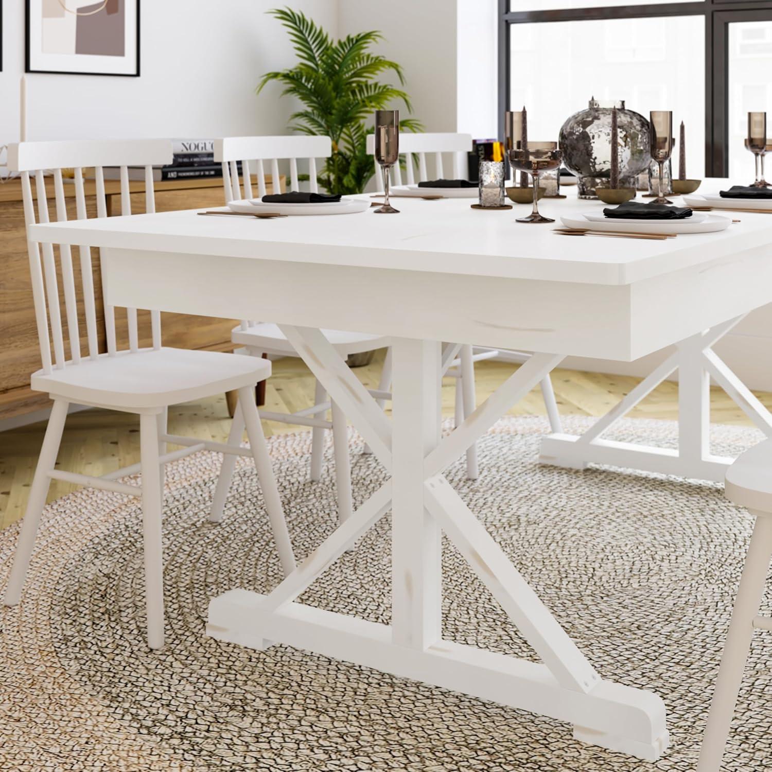 Taylor & Logan 84"x40" Hamish Rectangular Dining Table Brown: Seats Up to 8, Wood Frame, 1-Year Warranty