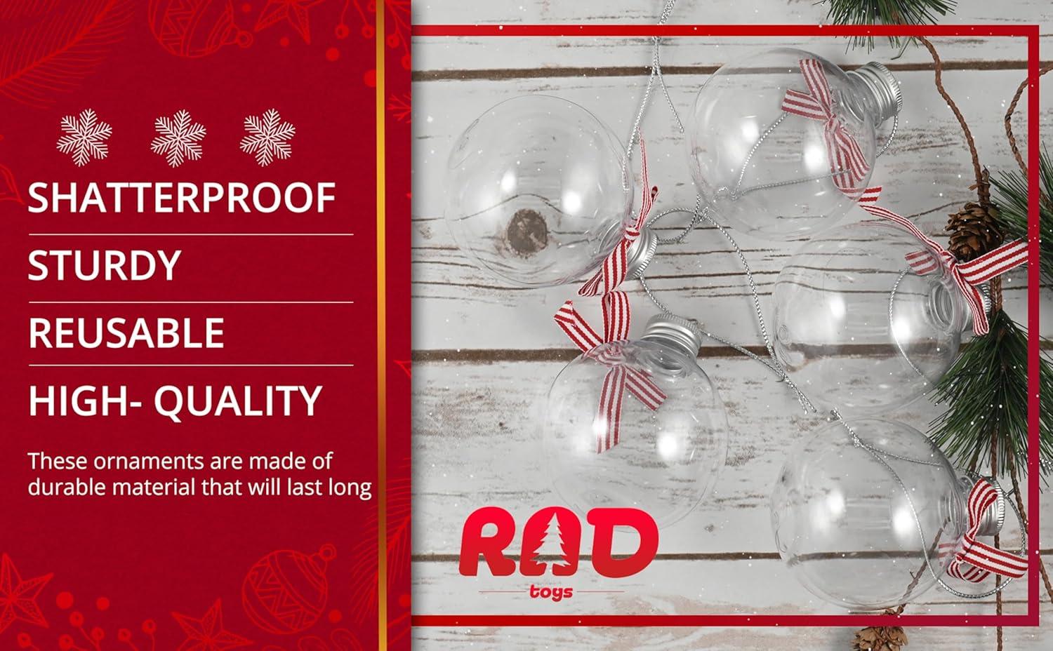 RN'Ds Clear Fillable Ornaments Balls - 24 Pack