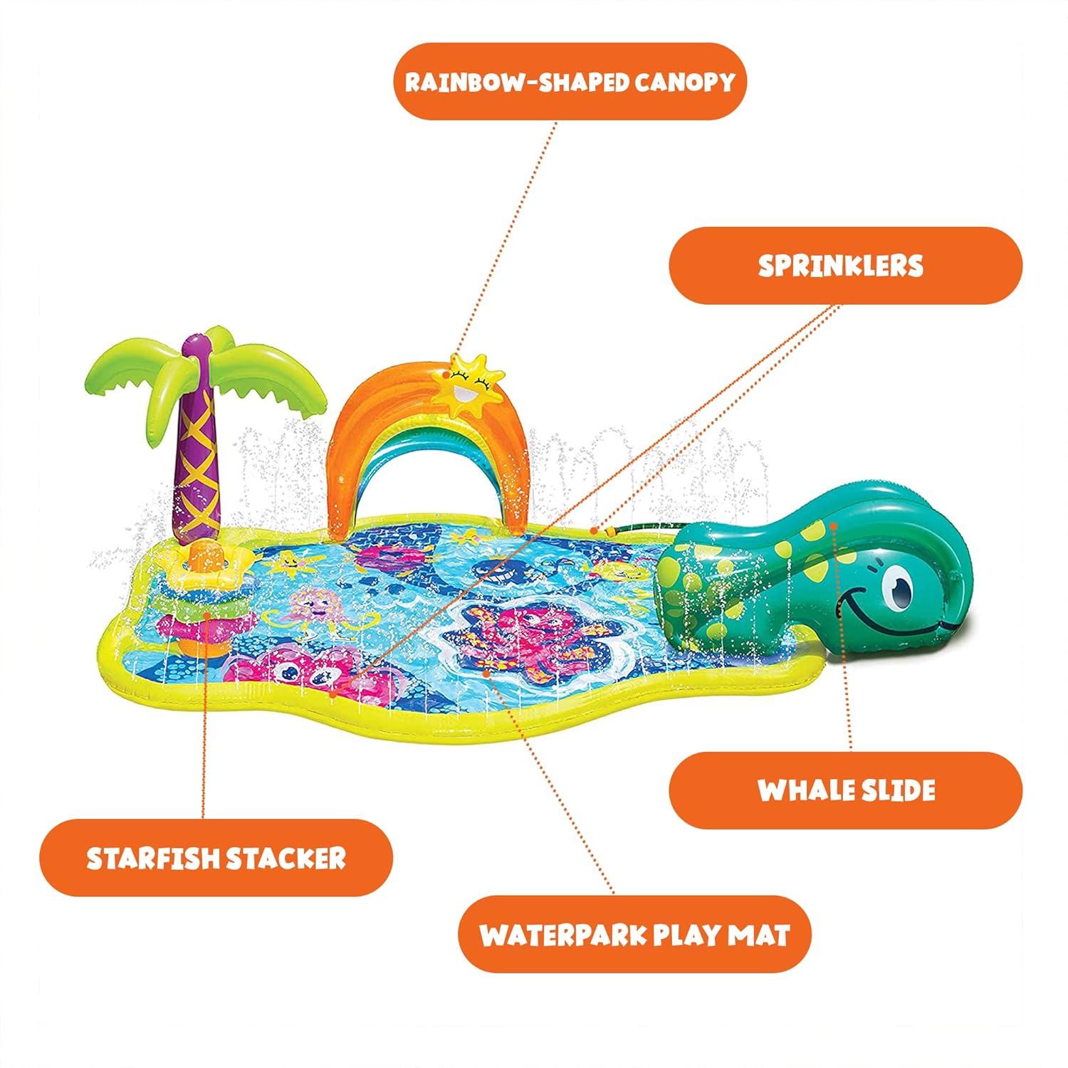Banzai Jr. Splish Splash Water Park Outdoor Summer Play Center Ages 18 Months+
