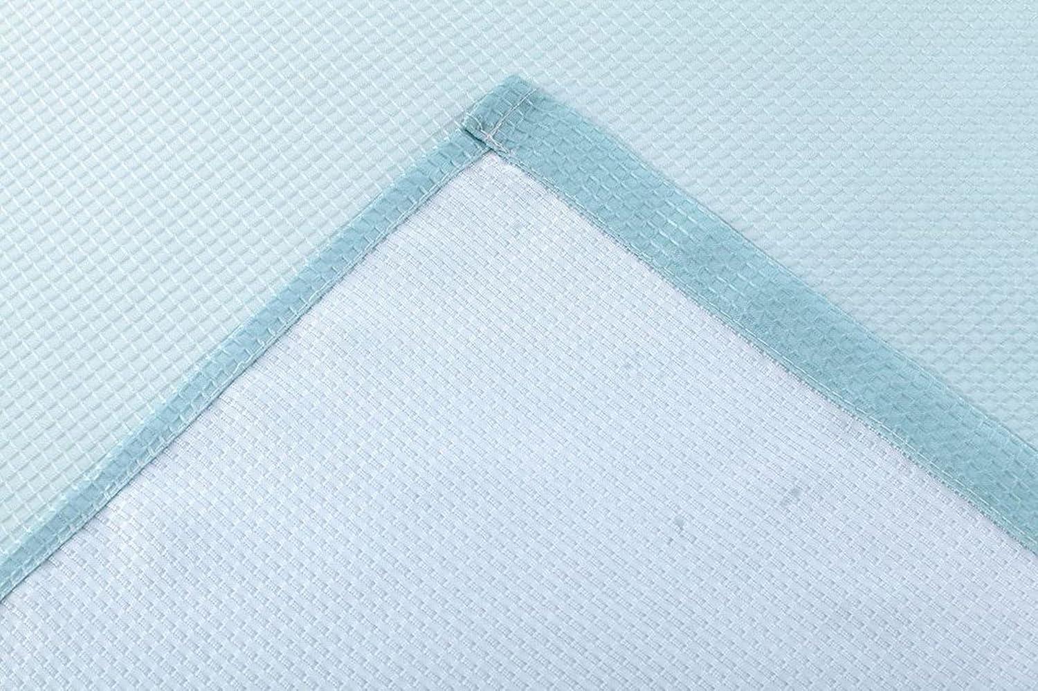 Dainty Home 3D Printed Ombre Textured Waffle Weave Shower Curtain - Seafoam