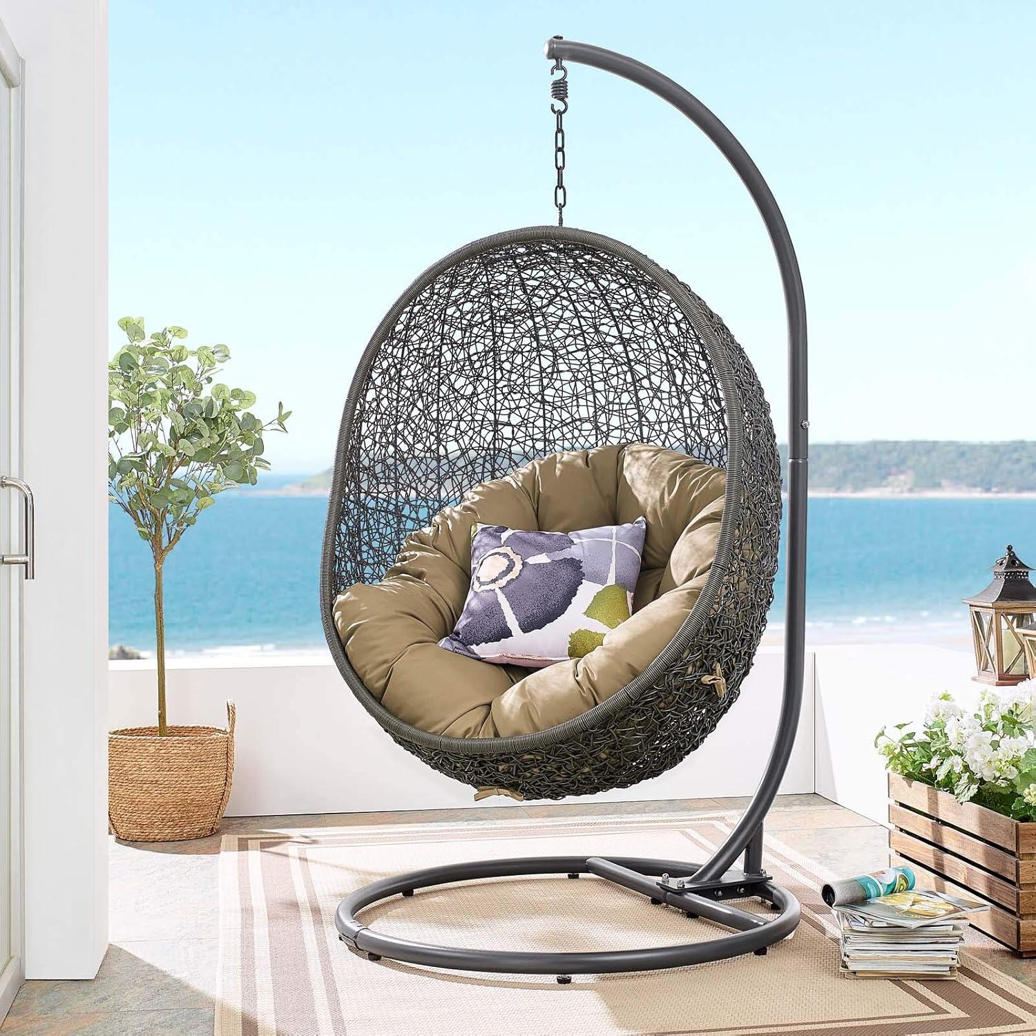 Modway Hide Outdoor Patio Swing Chair With Stand