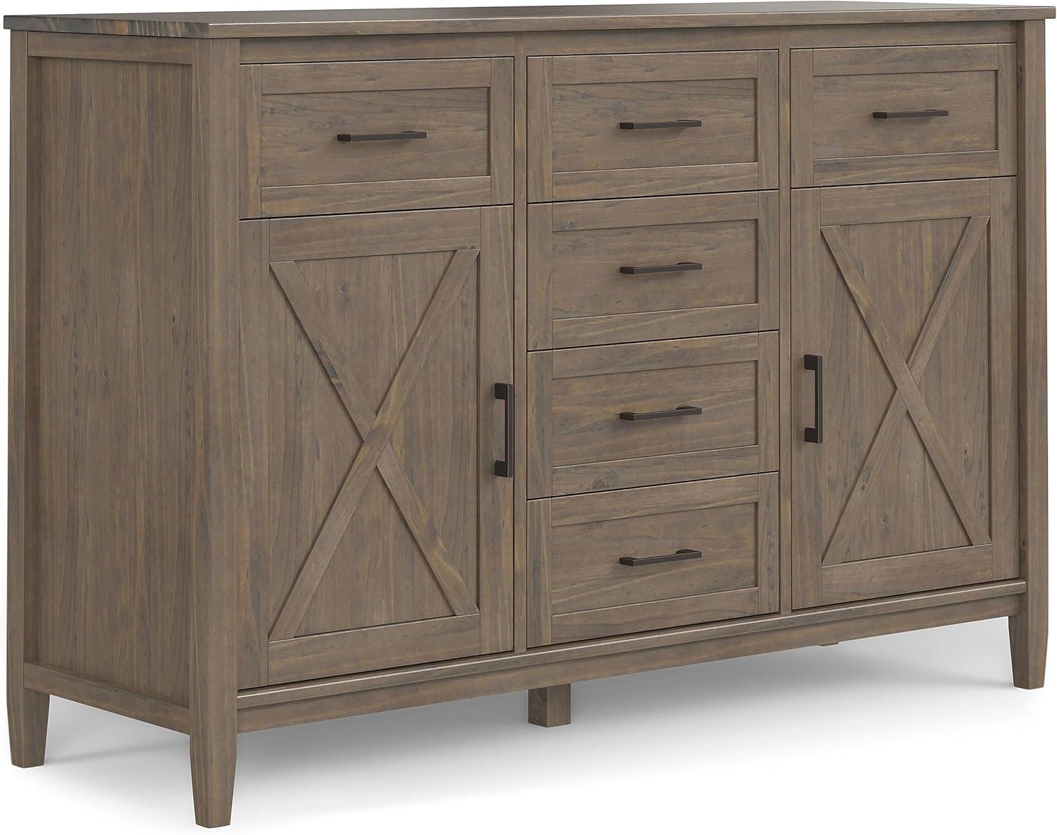 Simpli Home Ela SOLID WOOD 54 inch Wide Transitional Sideboard in Smoky Brown