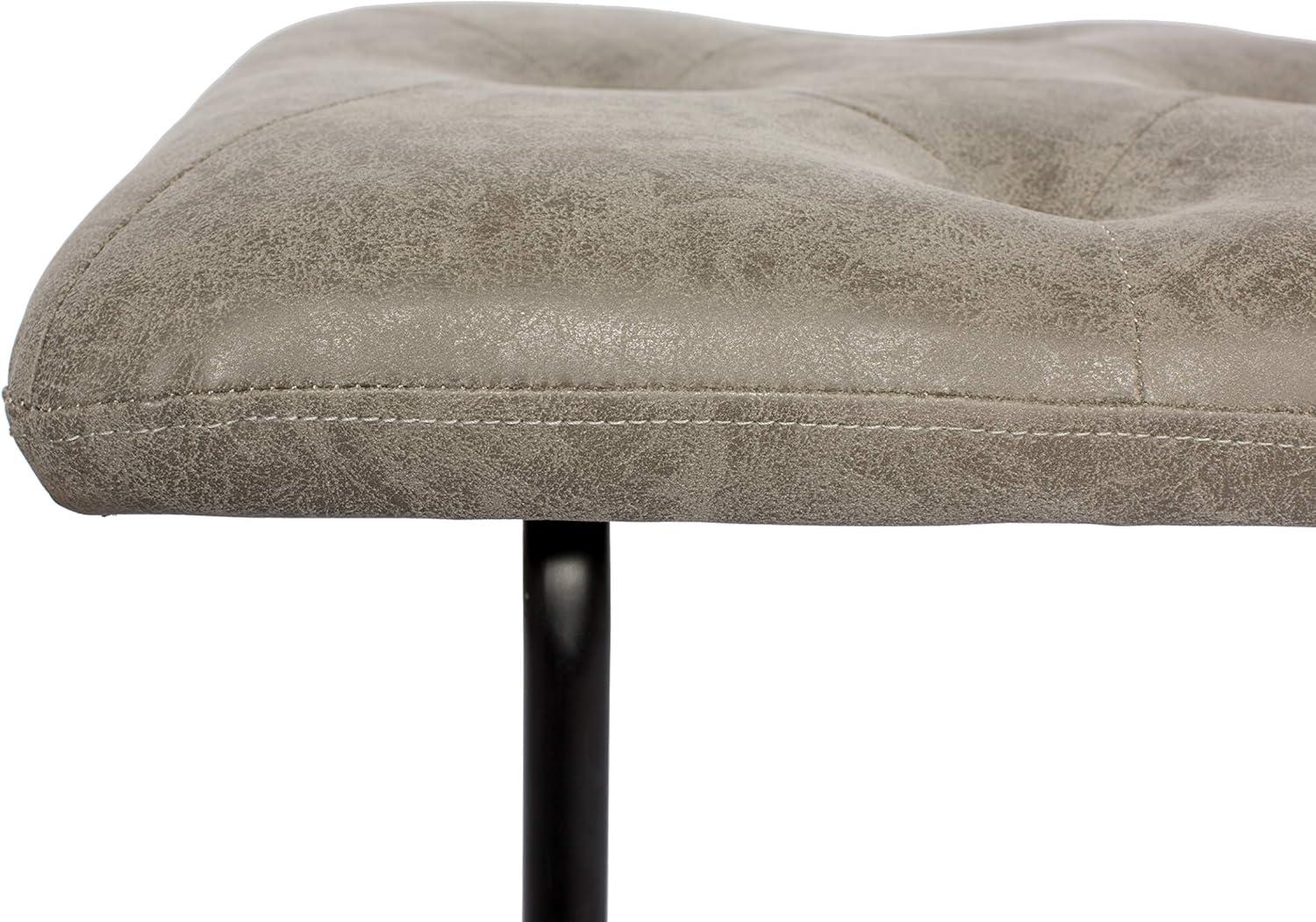 Aria Urban Charm Light Gray and Black Ottoman Bench