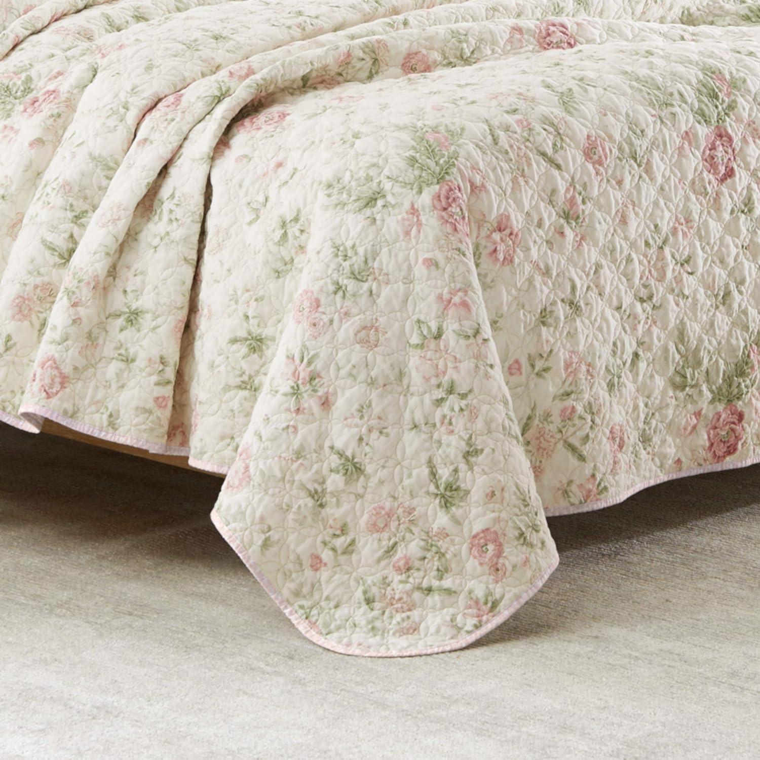 Laura Ashley Breezy Floral Quilt Sham Set Pink