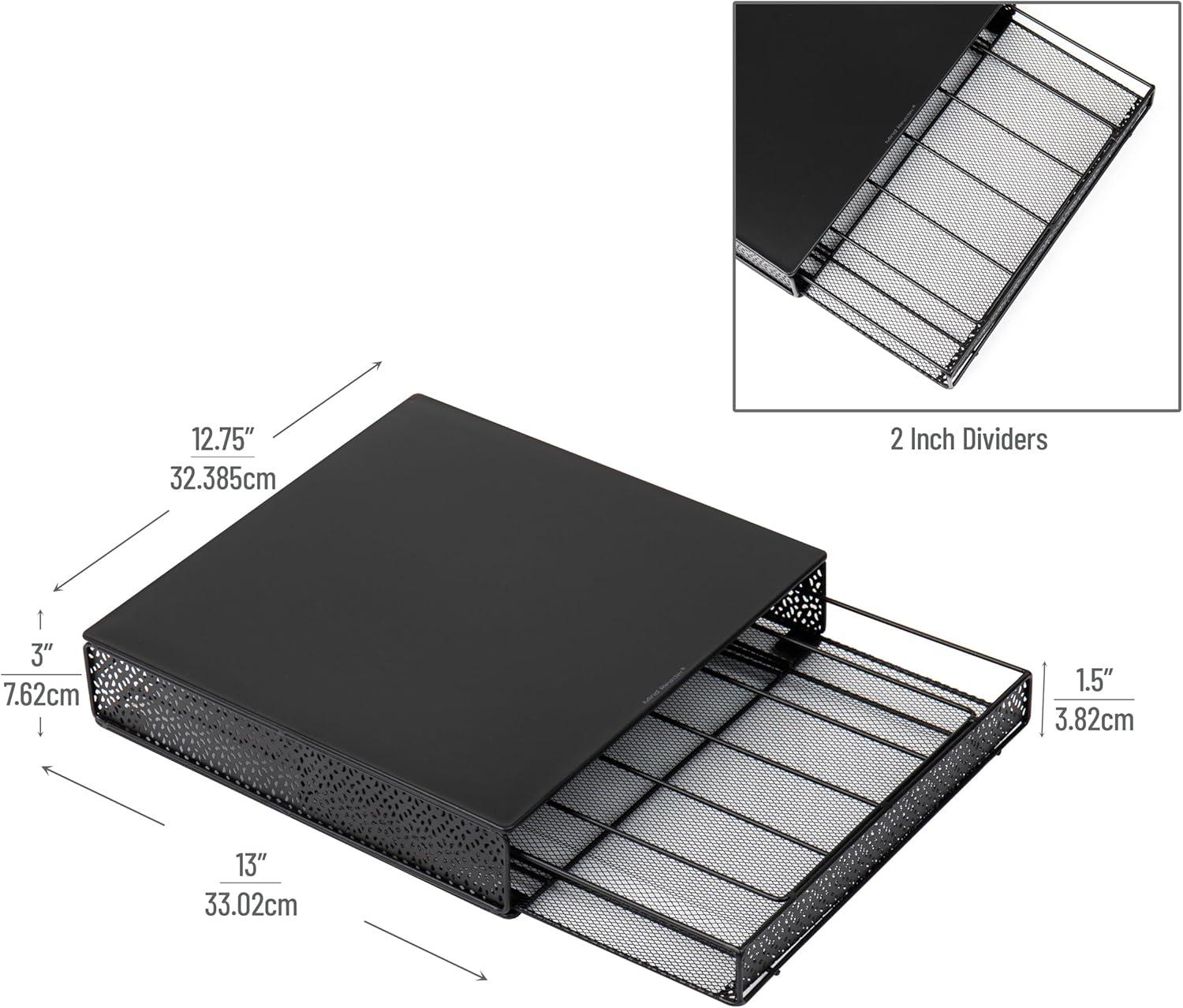 Black Metal Mesh Coffee Pod Drawer with 36-Pod Capacity