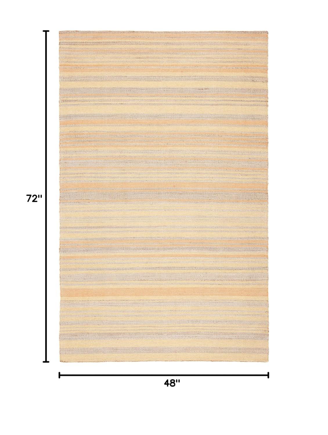 Highland Dunes Grice Hand Woven 50% Jute, 50% Wool Striped Rug