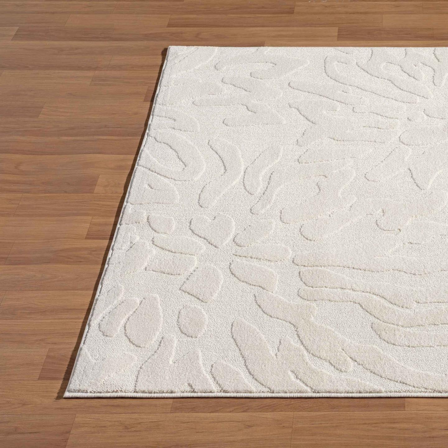 Luxe Weavers Abstract Floral Cream Area Rug