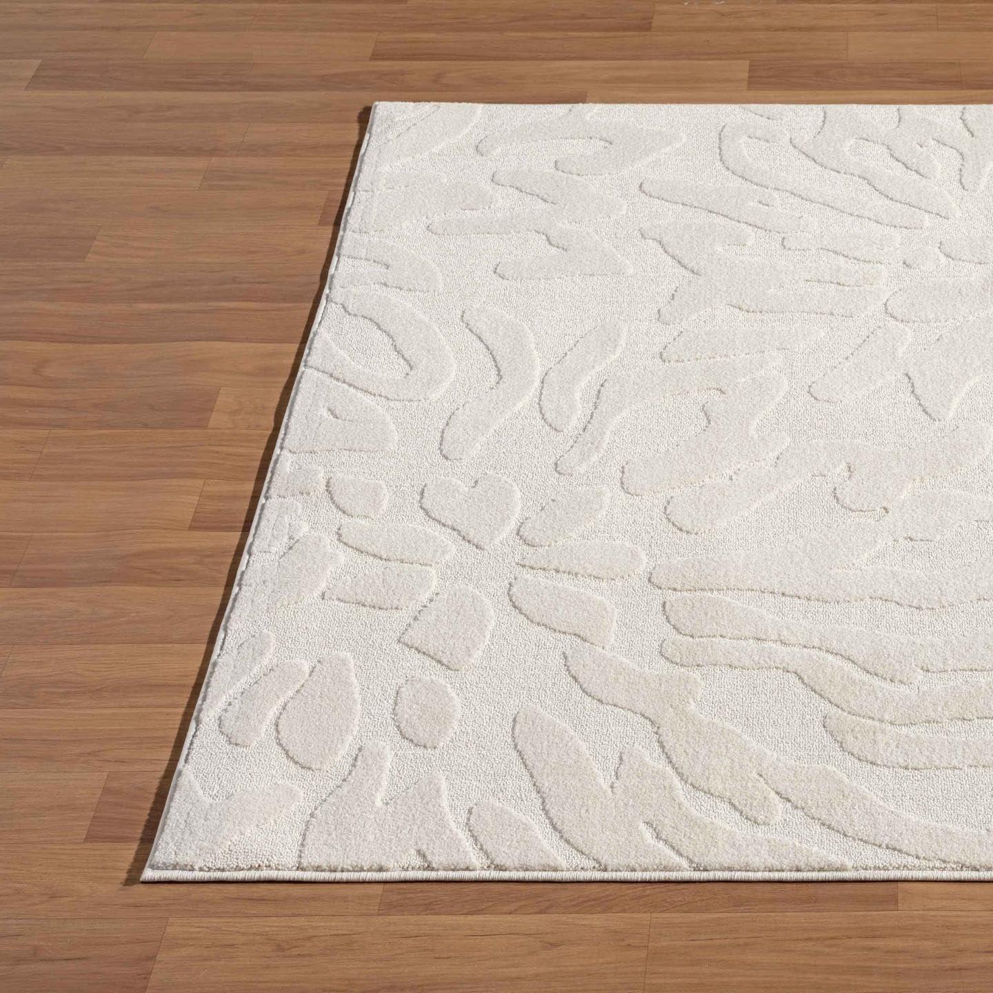 Luxe Weavers Abstract Floral Cream 8x10 Area Rug