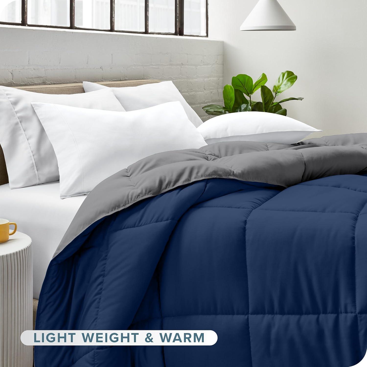 Bare Home Premium Ultra Soft Modern & Contemporary Box Stitch Comforter