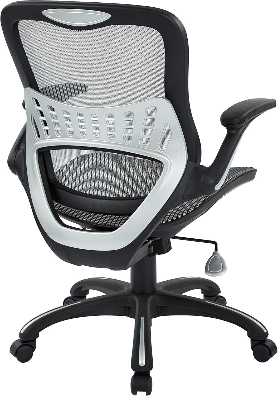 Gray Mesh Executive Swivel Office Chair with Adjustable Arms