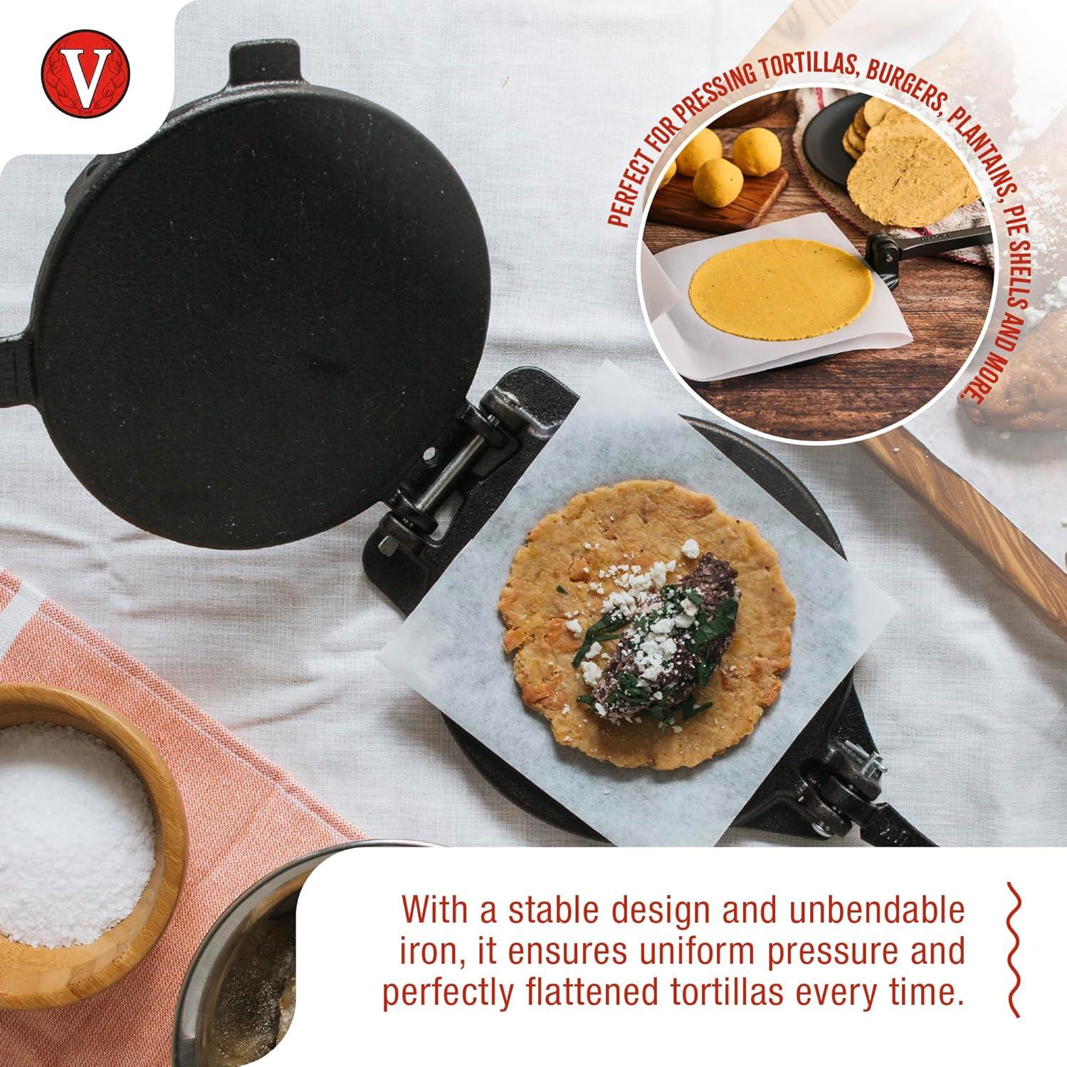 Victoria Cast Iron Tortilla Press - 8"