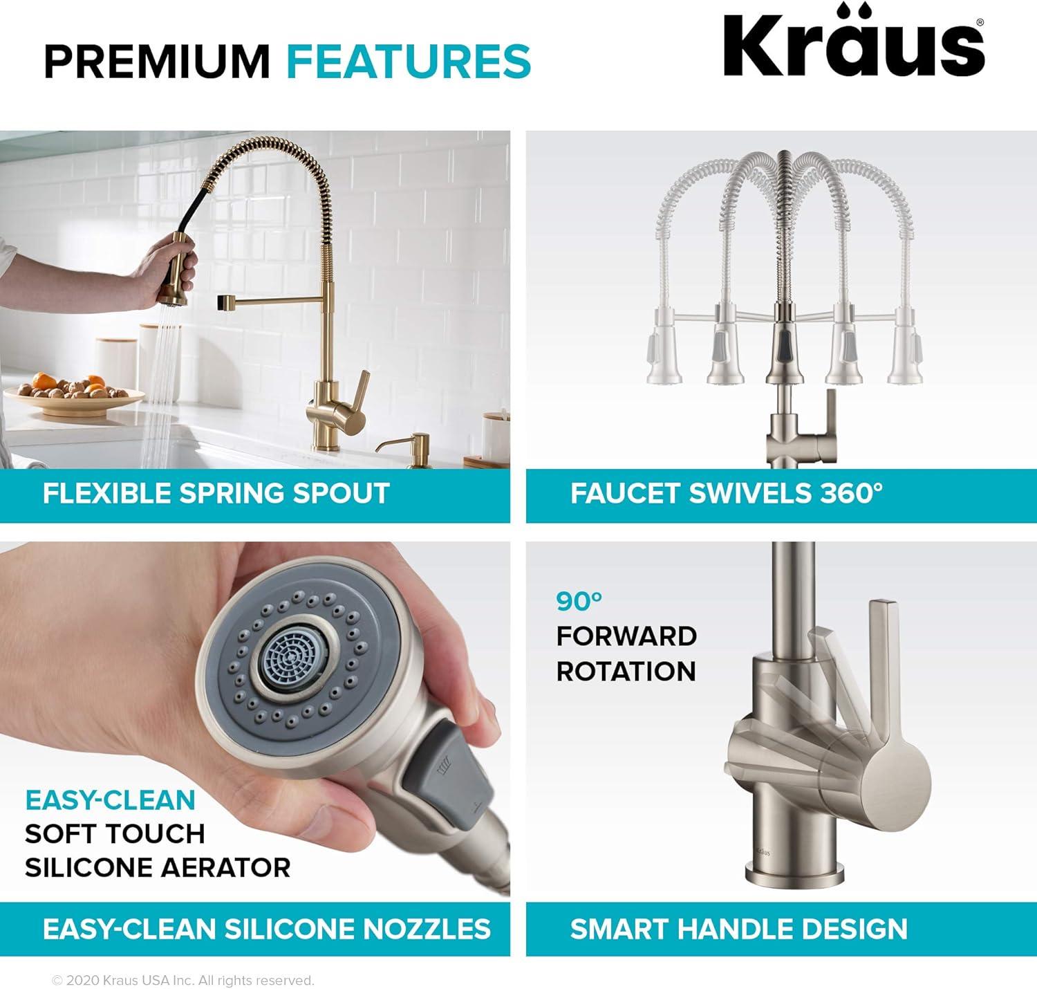 Britt Single Handle Commercial Kitchen Faucet with Dual Function Sprayhead