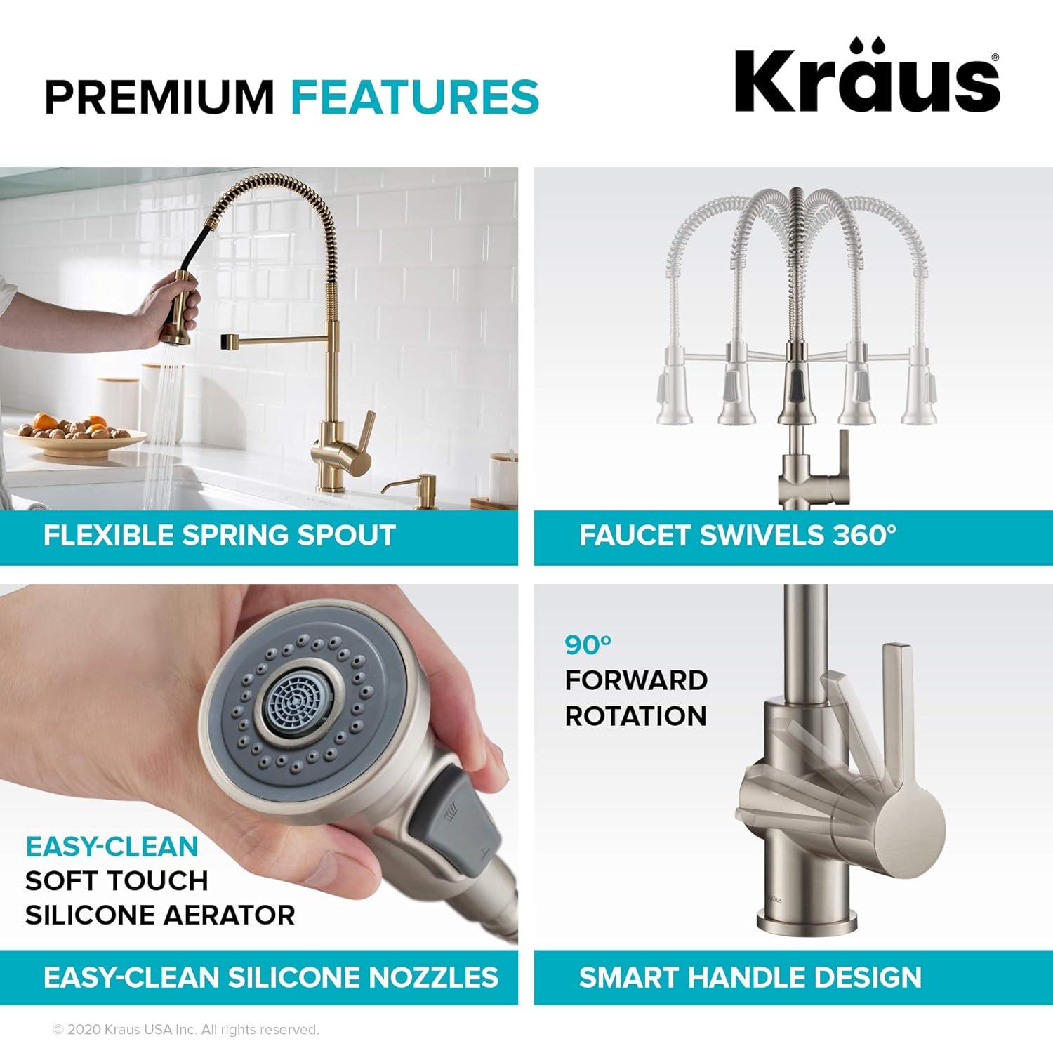 Britt Single Handle Commercial Kitchen Faucet with Dual Function Sprayhead