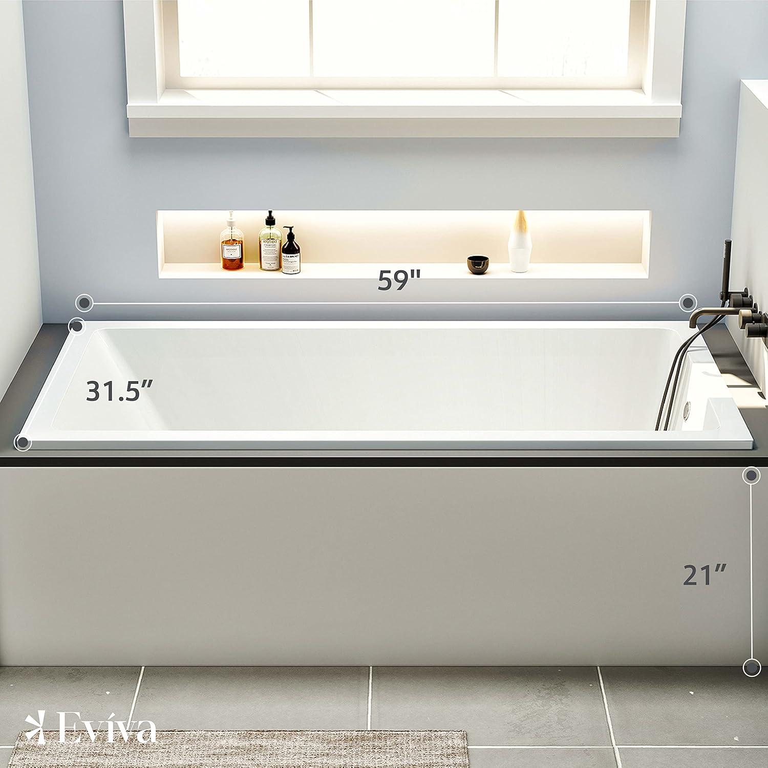 Teddy 60'' x 31.5'' Drop-In Soaking Acrylic Bathtub