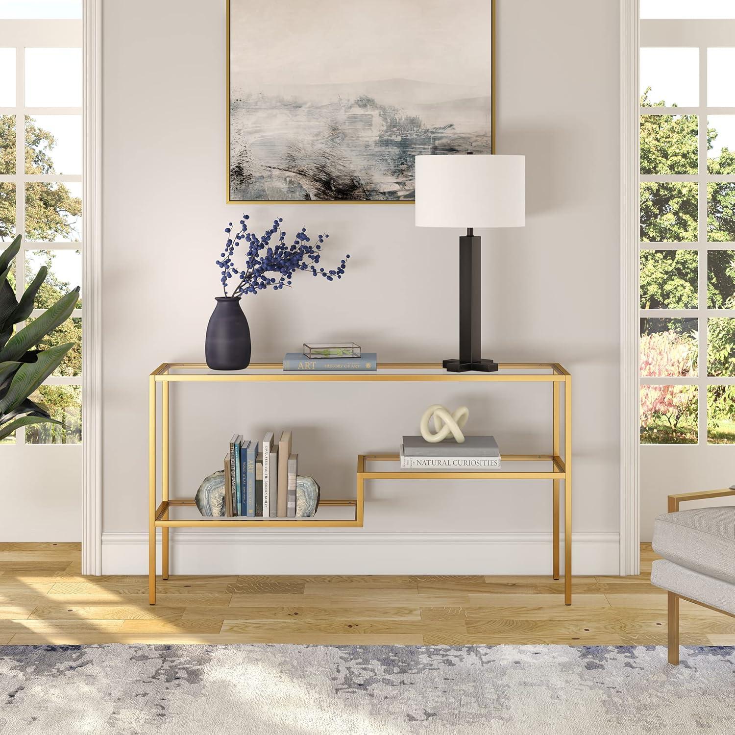 Wade Logan® Lovett Glass Top Console Table