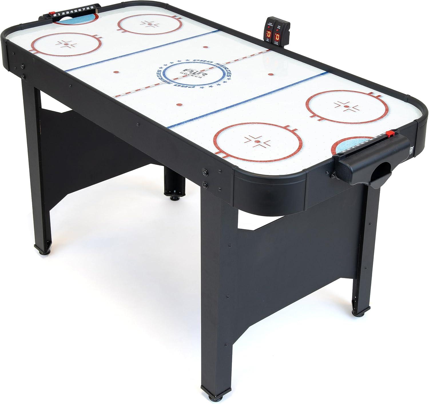 48 Inch Black Wood Air Hockey Table with LED Scoreboard