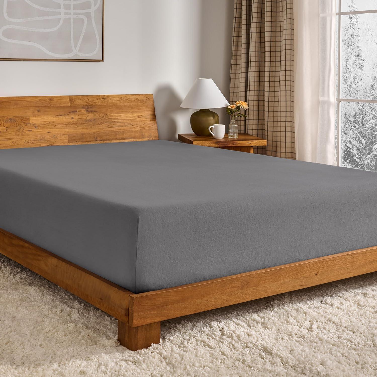 Bare Home Flannel Machine Woven Fitted Sheet