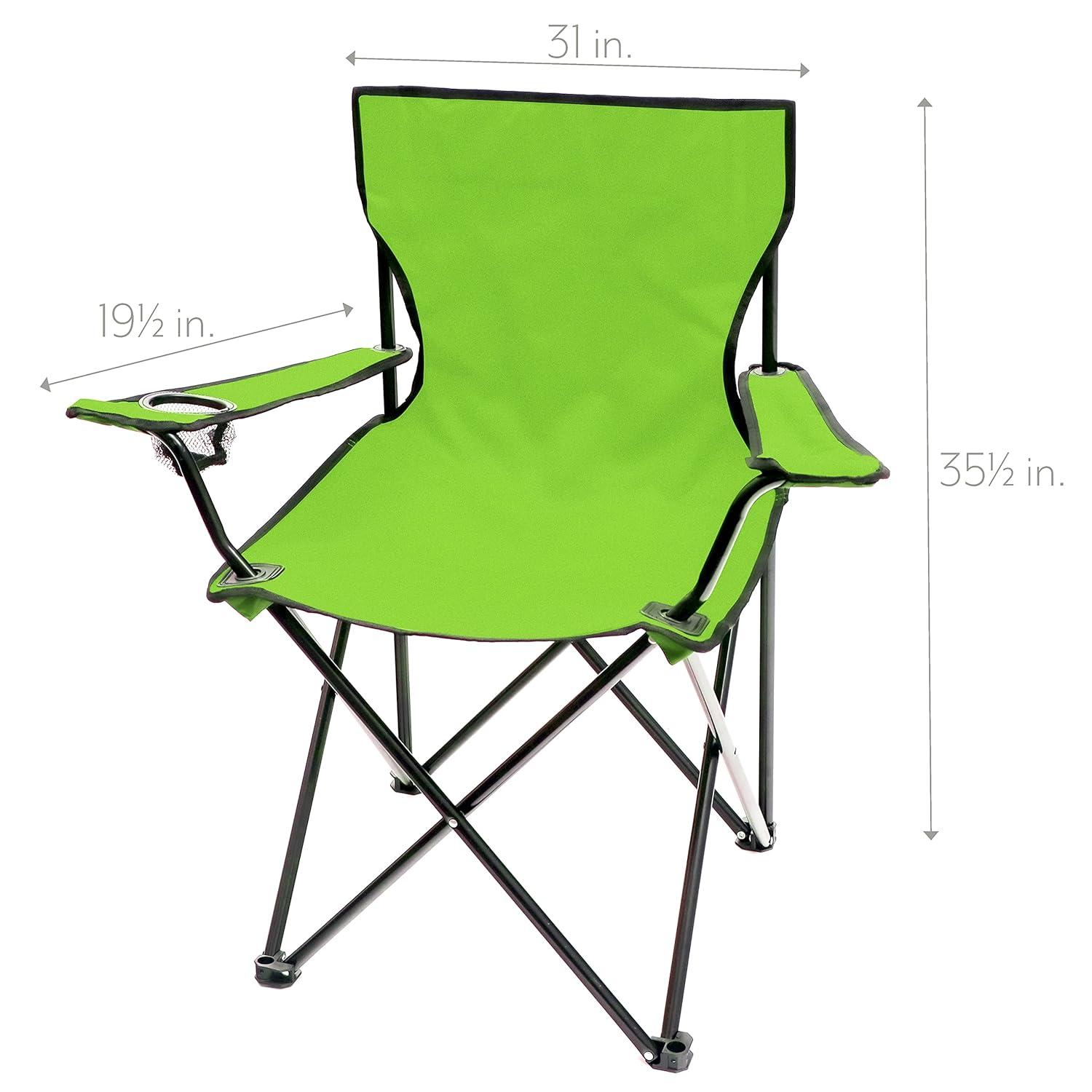 Trademark Innovations Portable Folding Camping Outdoor Beach Chair (Lime)