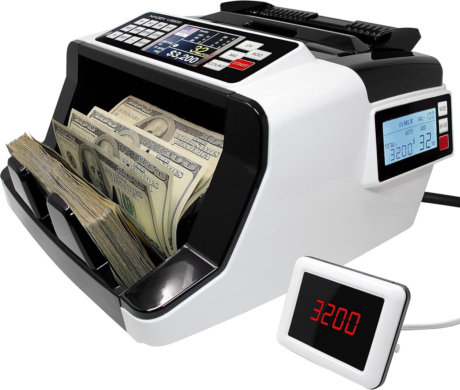 Nadex Coins™ V3600 Money Counter and Counterfeit Detector in White