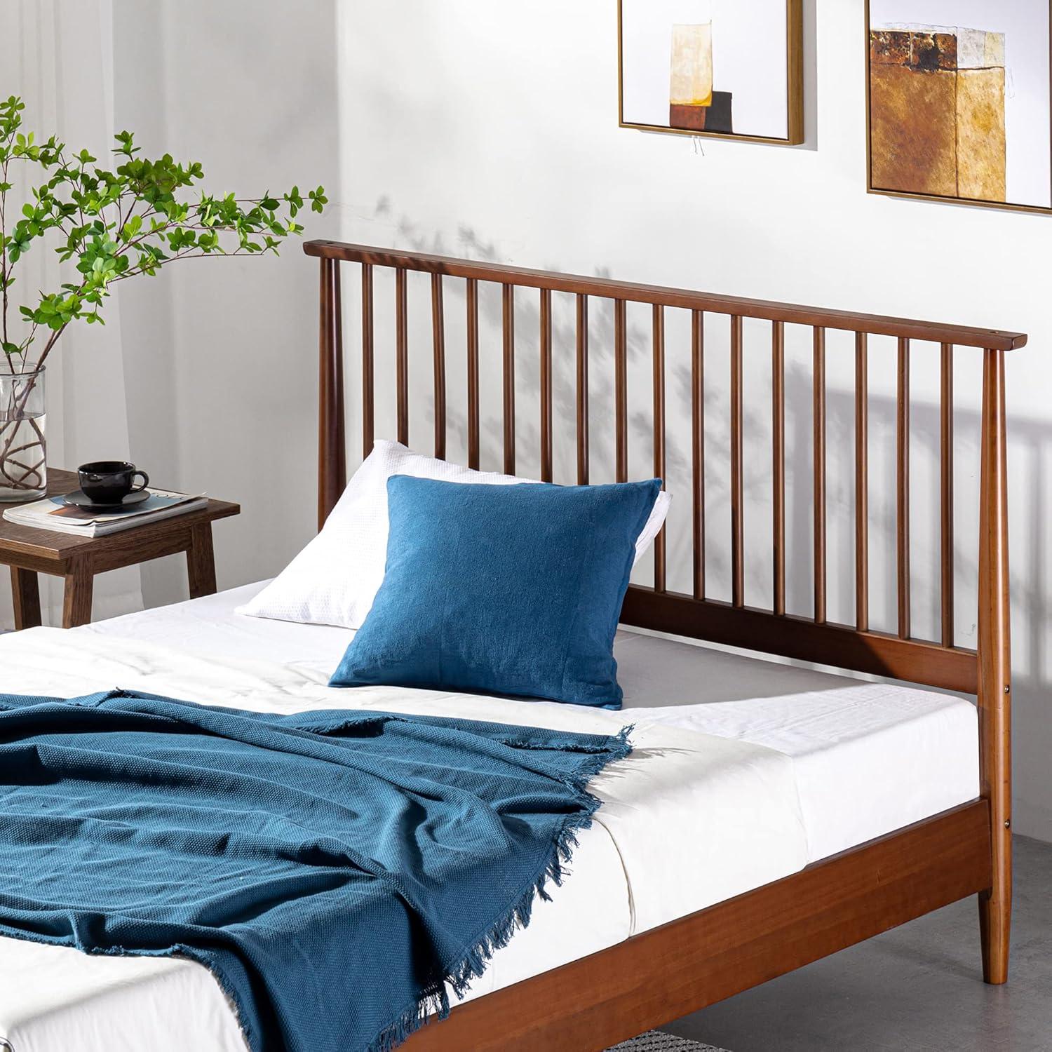 Rashay Mid-Century Modern Solid Wood Spindle Platform Bed