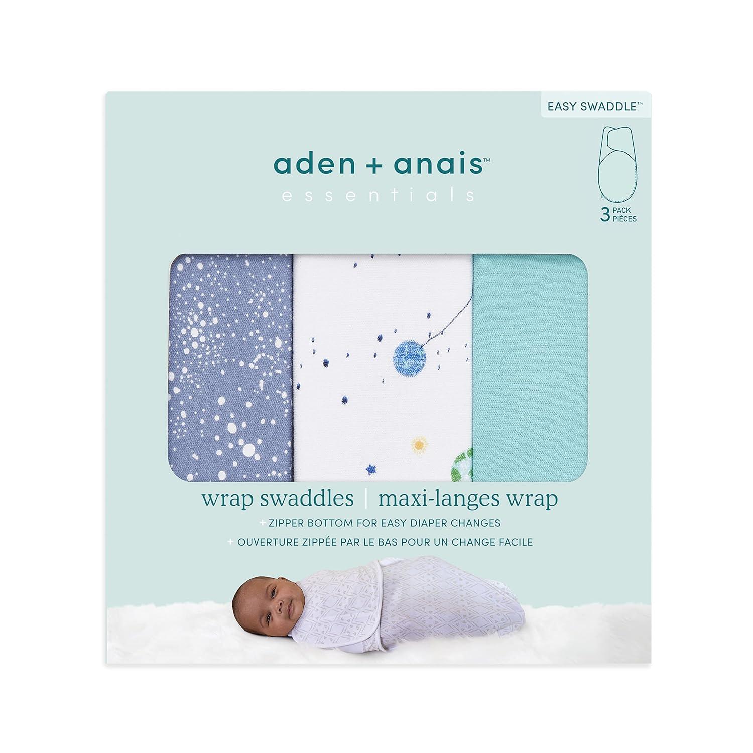 aden + anais Essentials Easy Swaddle Wrap - Stargaze - 0-3 Months - 3pk