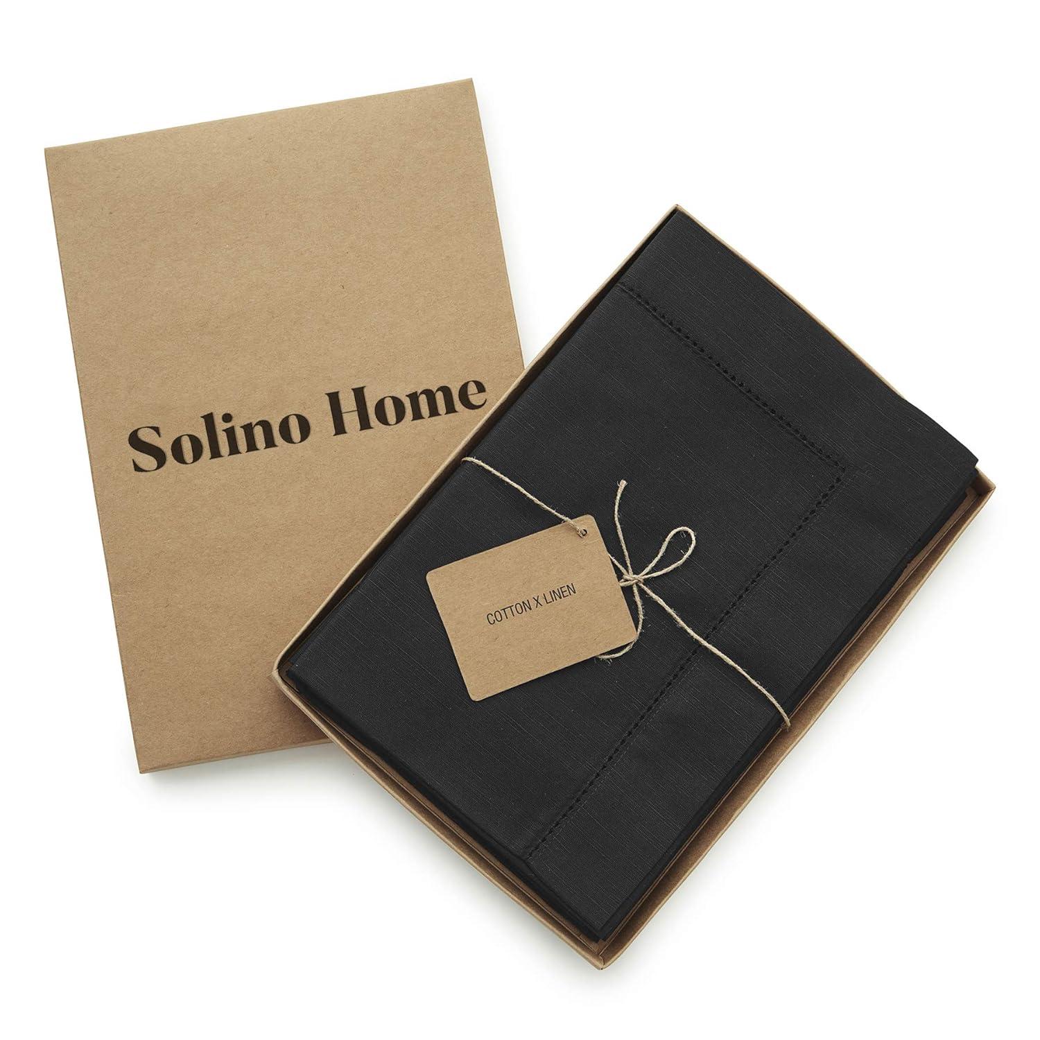 Solino Home Cotton Linen Hemstitch Dinner Napkins (Set of 4)