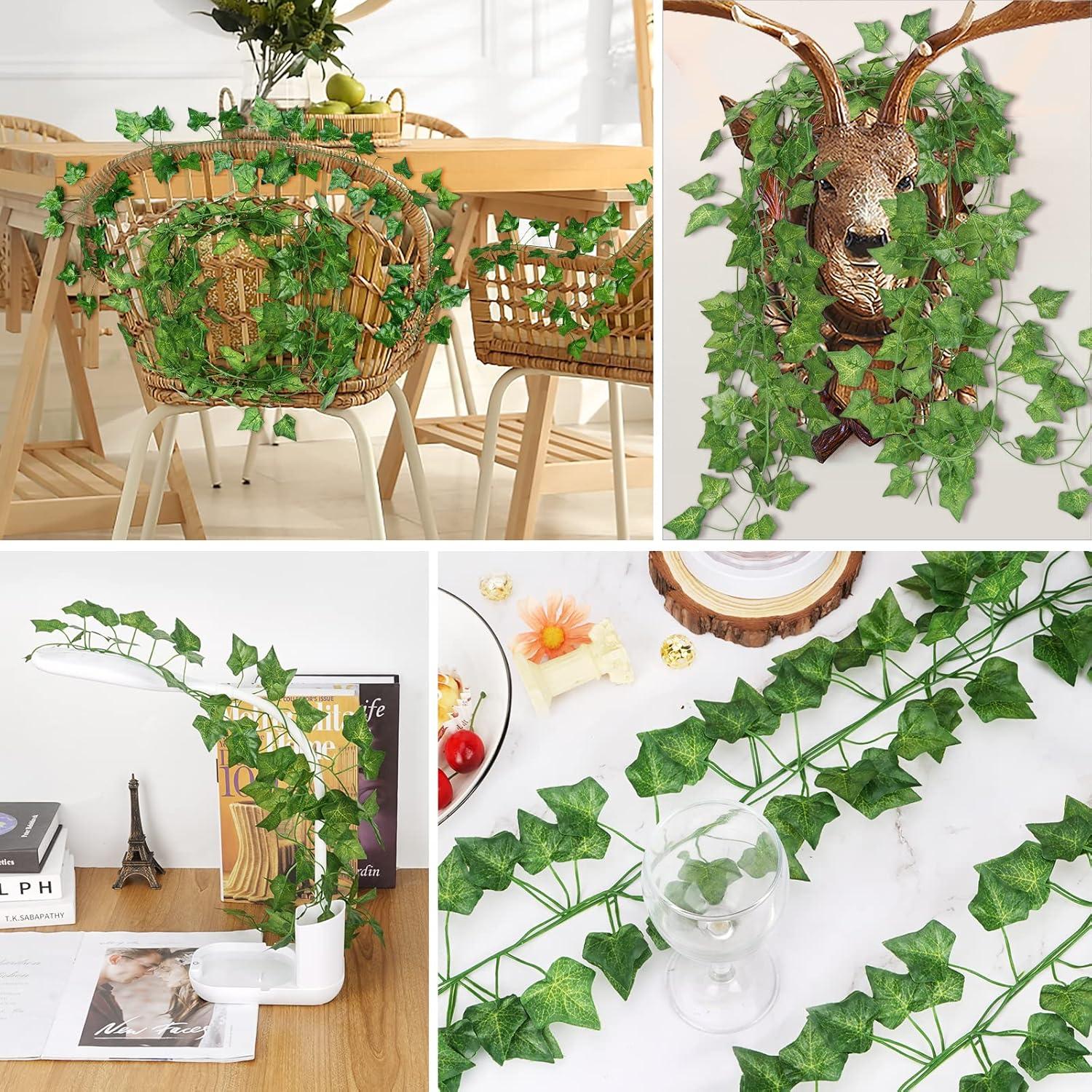 12 Pack 86 FT Artificial Ivy Garland, Fake Ivy Leaf Plants Vine Greenery Garland Home Kitchen Balcony Garden Office Wedding Wall Decor C38