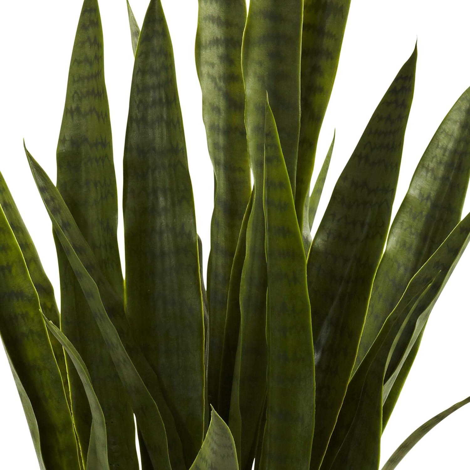 Nearly Natural 35" Sansevieria Artificial Plant in Plastic Planter, Green