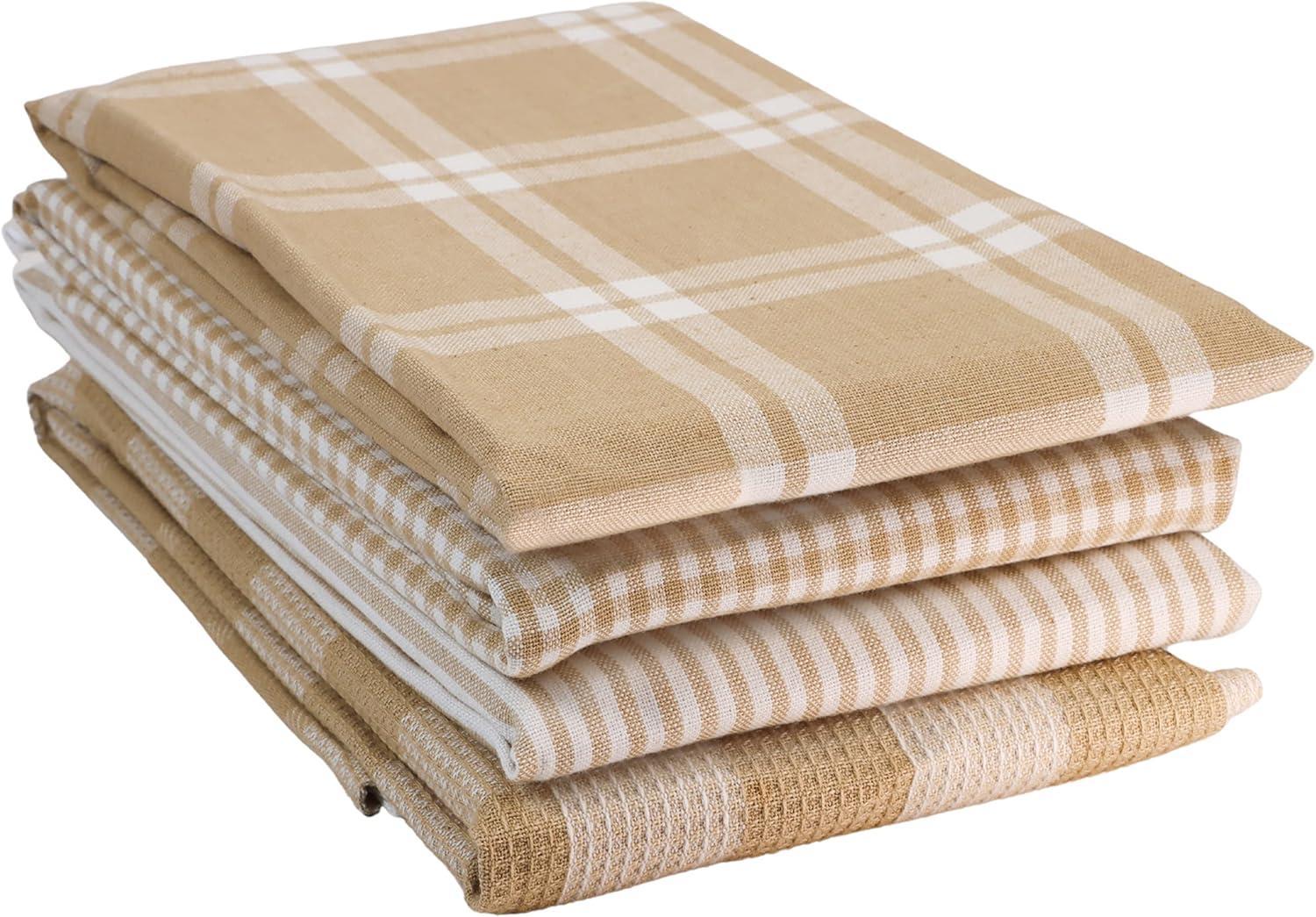 KAF Home Madison Set of 4 Absorbent, Durable and Soft Kitchen Towels | 18" x 28"  - Sunshine
