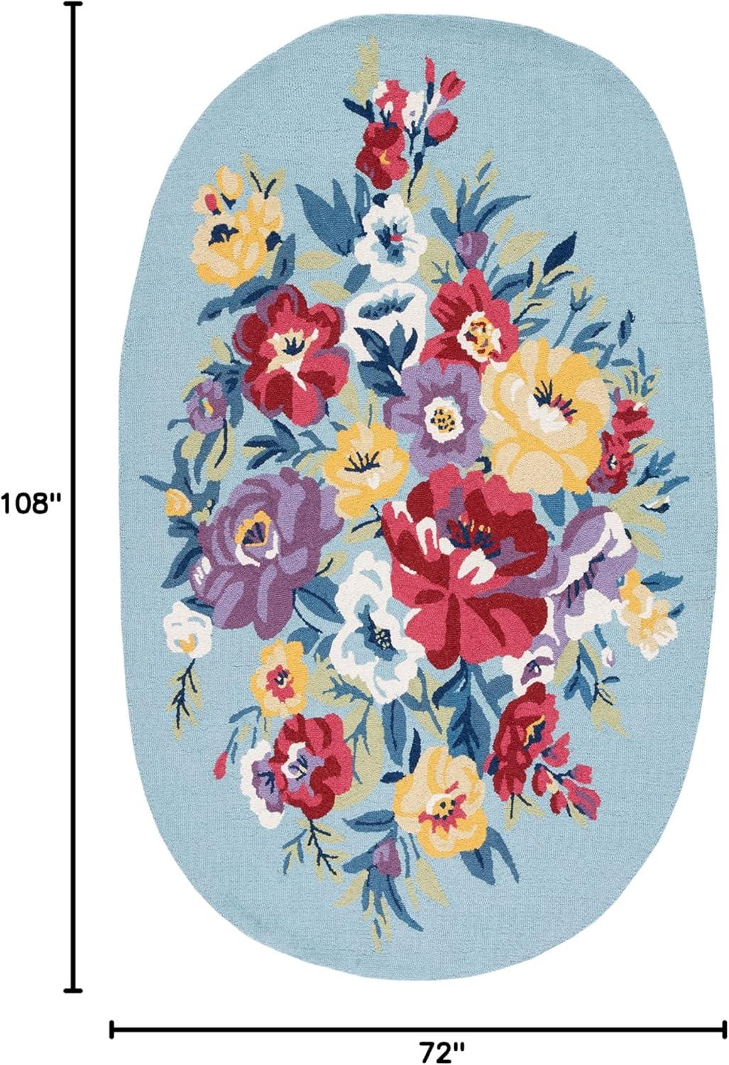 Chelsea HK219 Hand Tufted Area Rug - Blue/Rose - 6'x9' Oval - Safavieh.